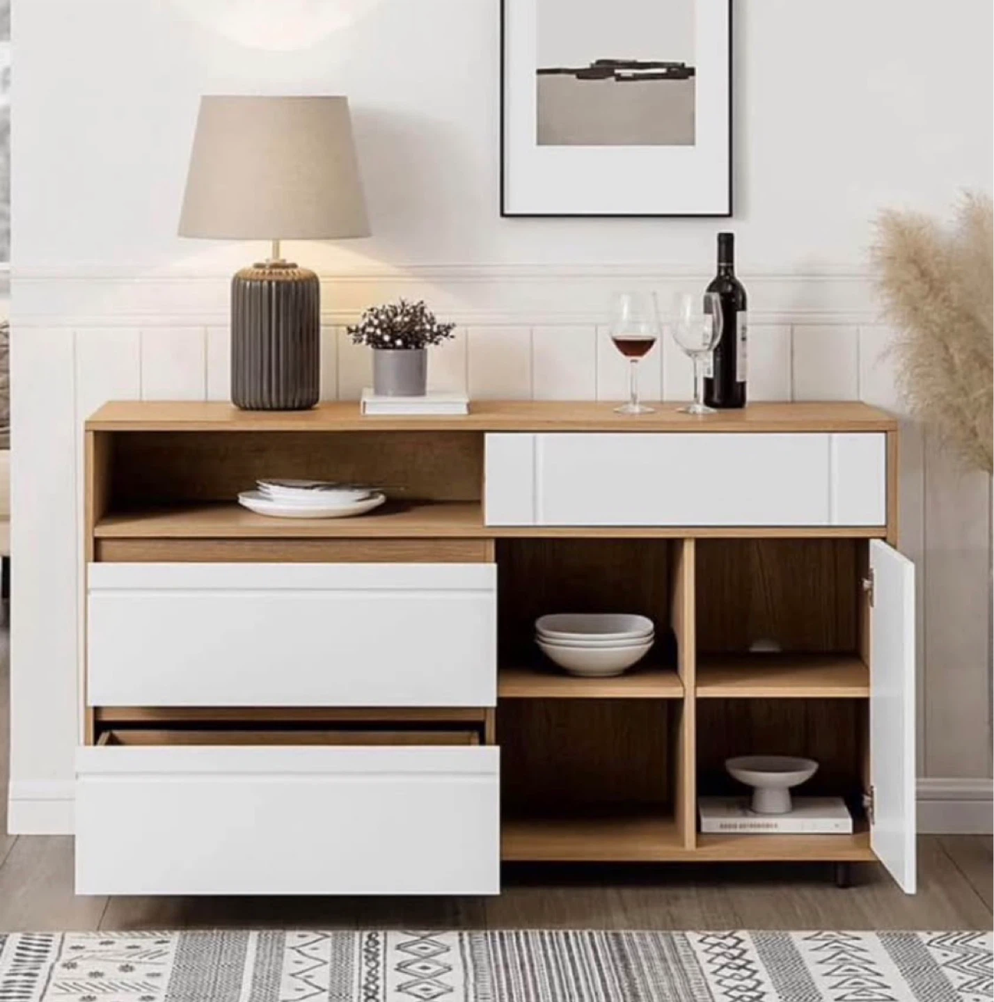 New Sideboard Buffet Storage Entryway Cabinet Credenza - photo 2