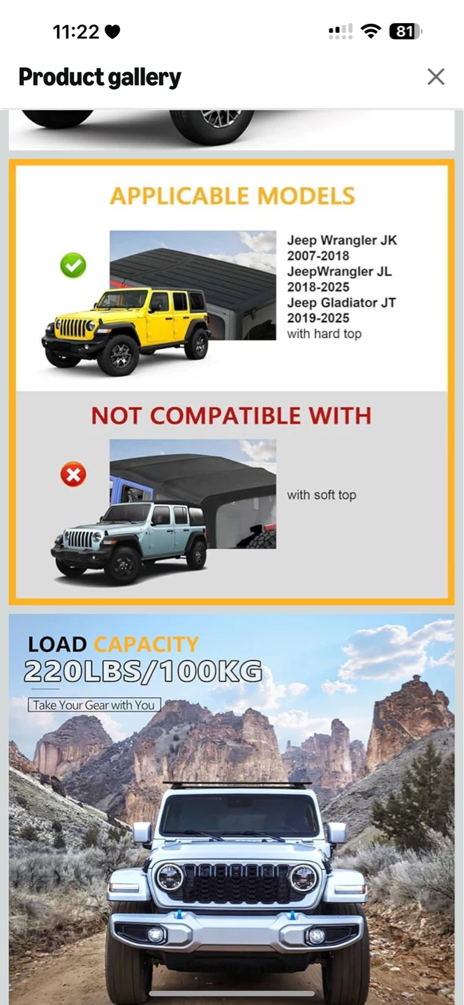 Roof Rack Cross Bars for Jeep Wrangler JK/JL & Gladiator JT - photo 5