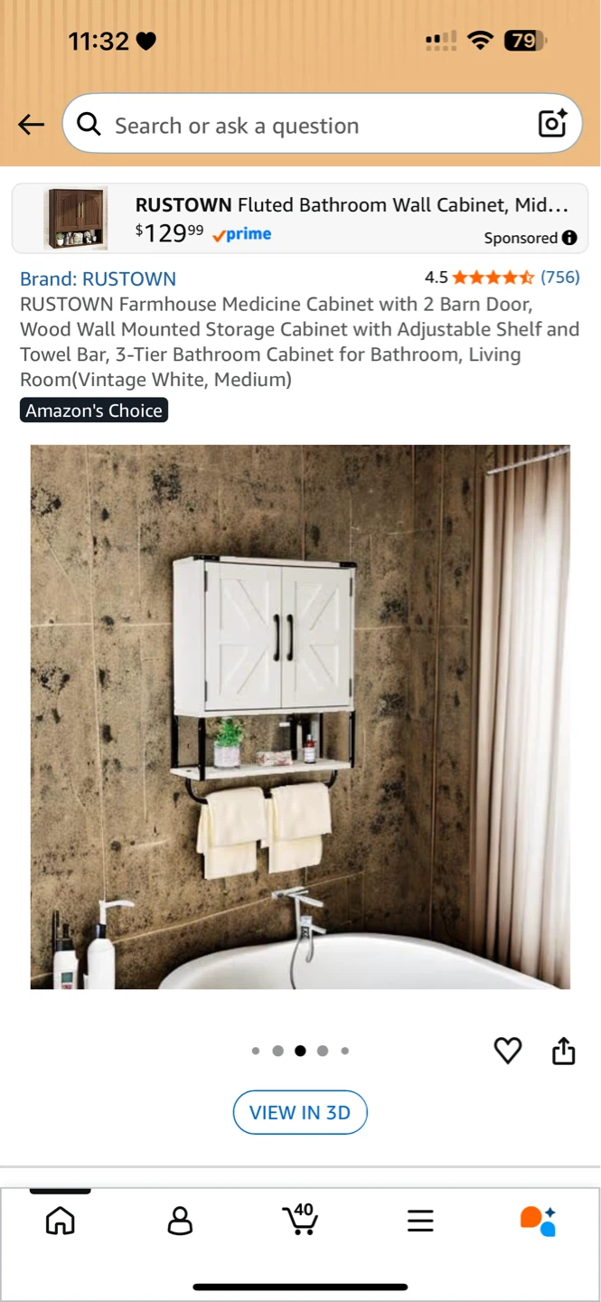 Farmhouse Medicine Cabinet with 2 Barn Doors - Vintage White - photo 4