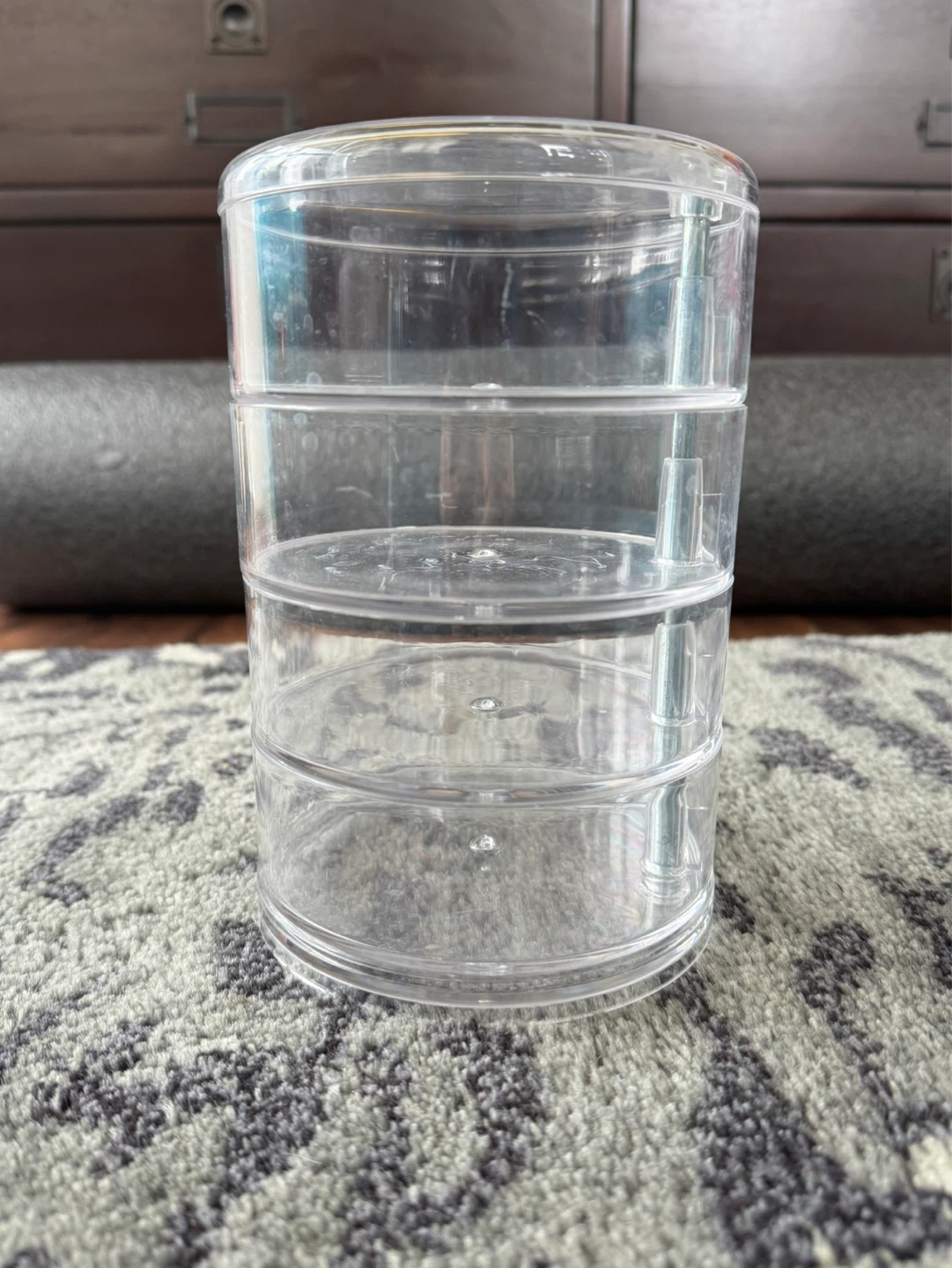 Clear Plastic 4-Tier Rotating Jewelry Organizer