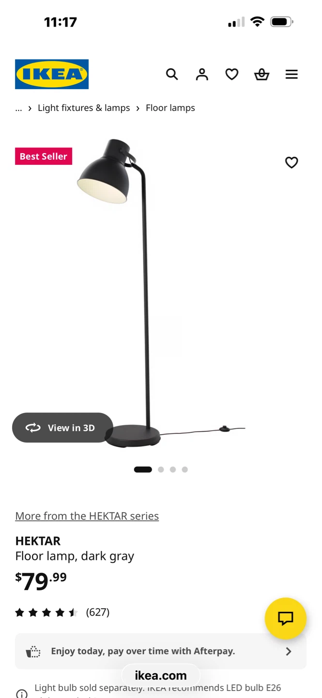 2 IKEA Hektar Floor Lamp - Dark Gray