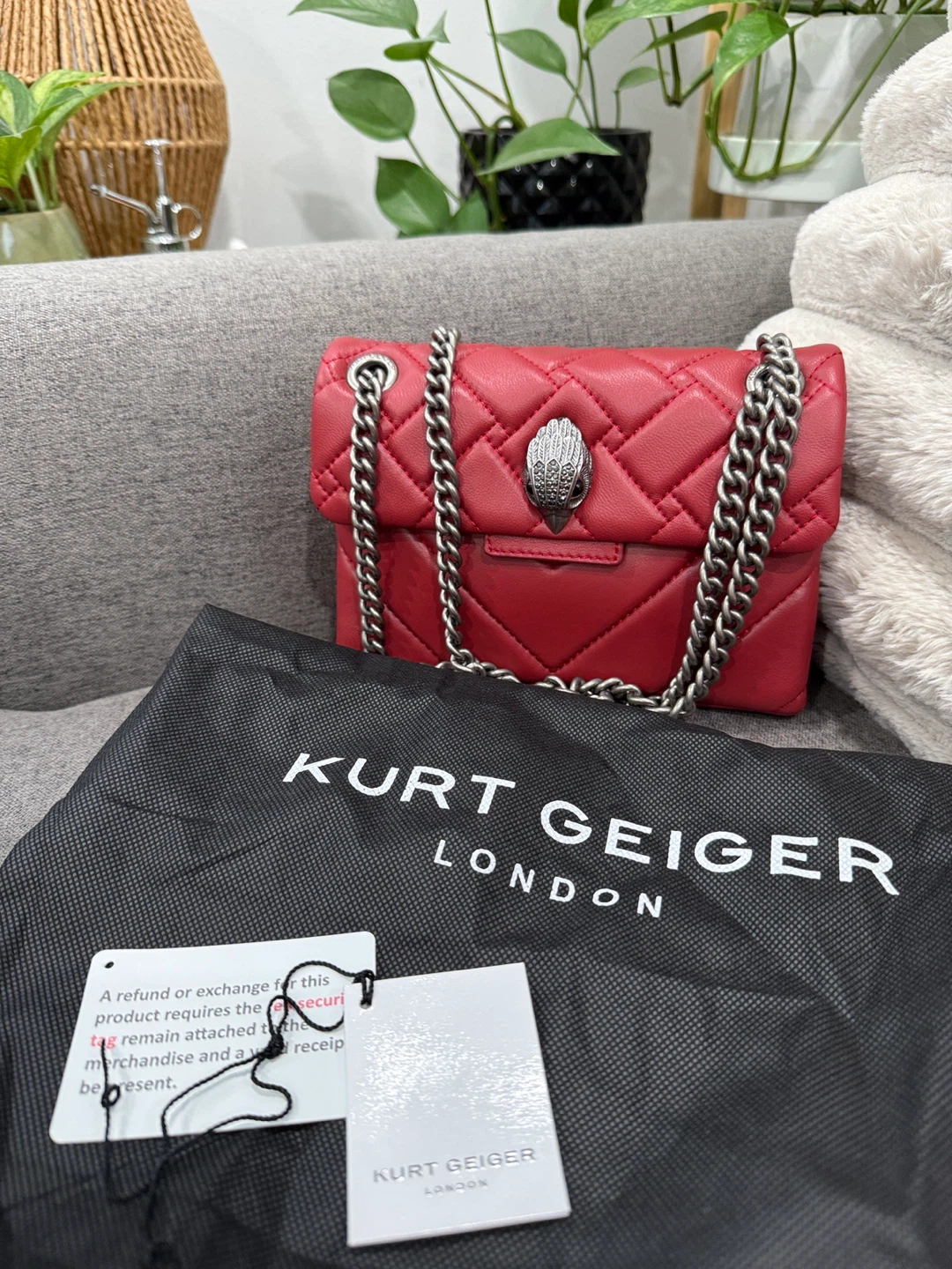 Kurt Geiger Mini Kensington Bag - Red Lambskin Leather - photo 4