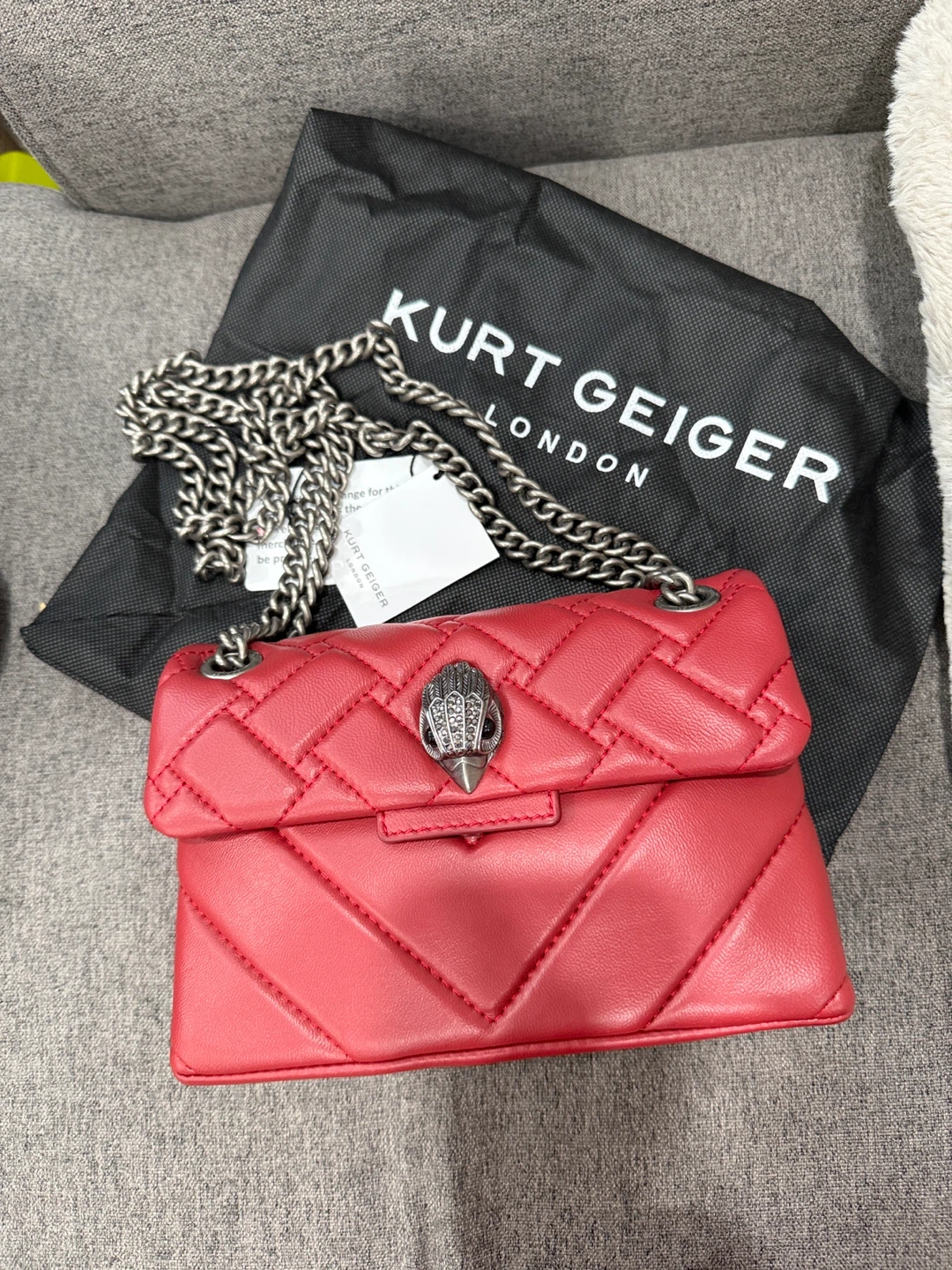 Kurt Geiger Mini Kensington Bag - Red Lambskin Leather - photo 5