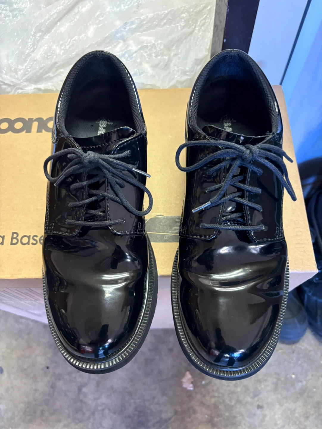 Black Patent Leather Oxford Shoes