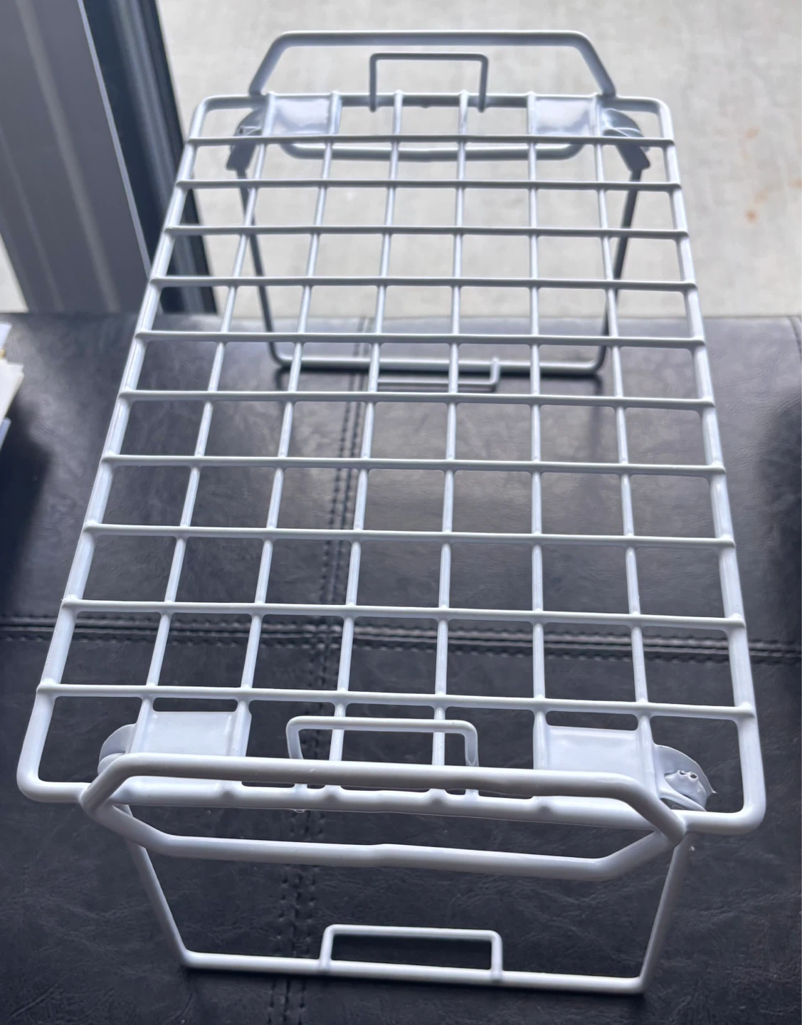 White Wire Storage Basket with Hooks - photo 5