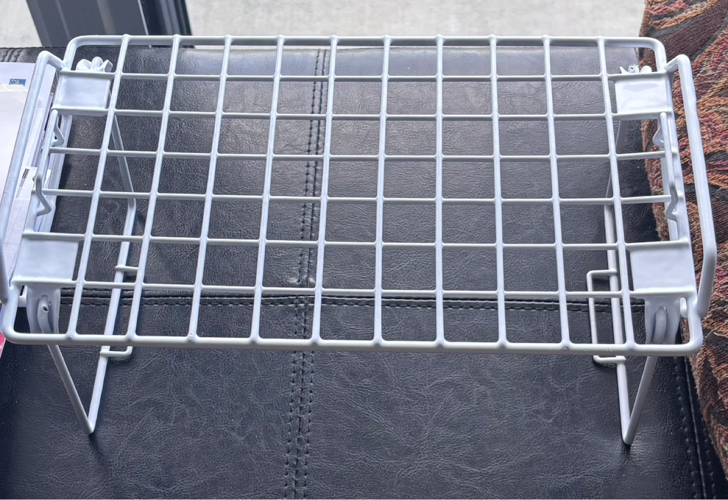 White Wire Storage Basket with Hooks - photo 4