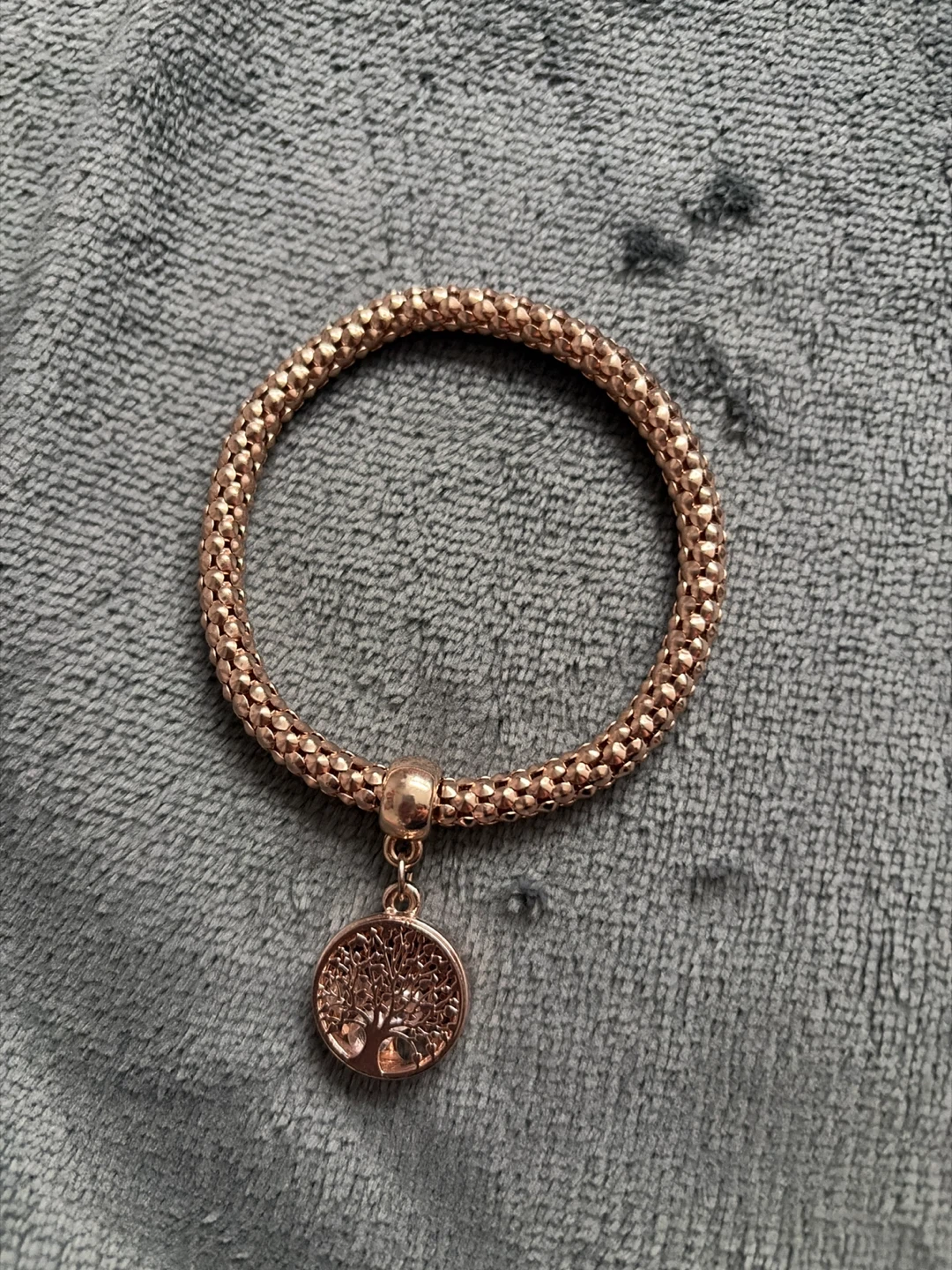 Rose Gold Tone Bracelet with Tree of Life Charm - photo 2