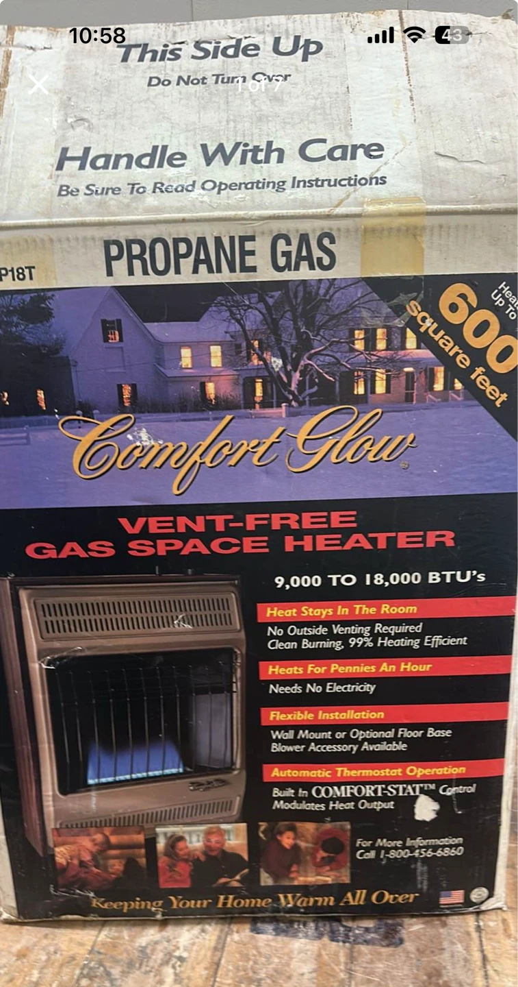 Comfort Glow Vent-Free Propane Gas Space Heater