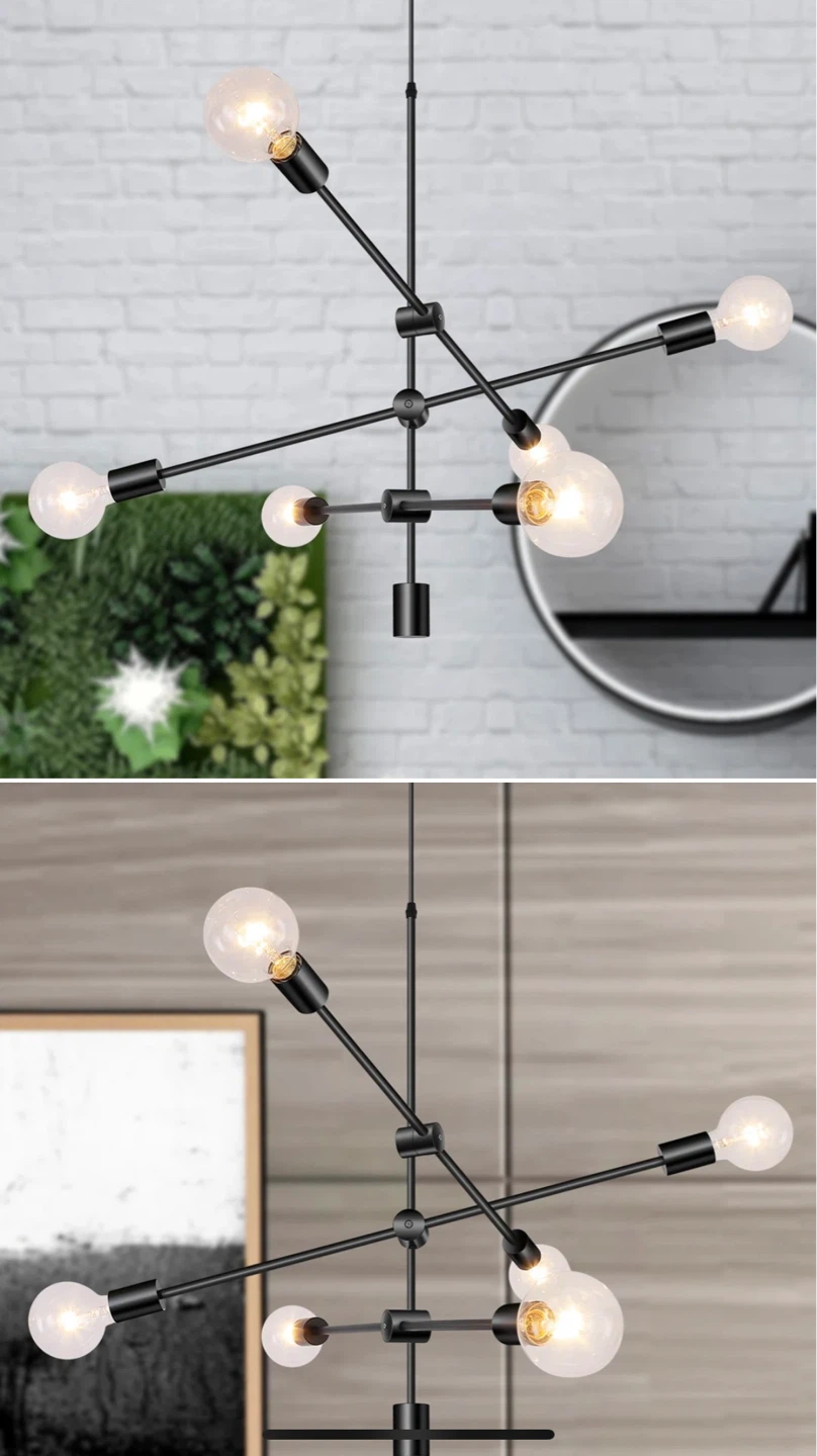 Modern Black Chandelier with LED Bulbs - photo 3