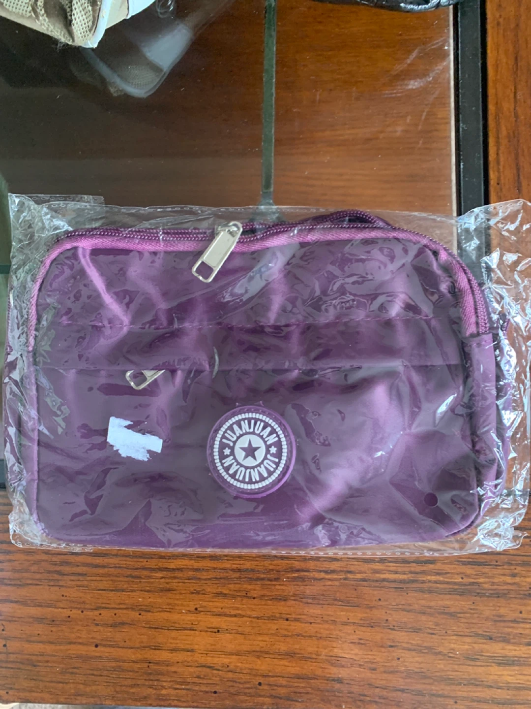 Purple Makeup Bag with Zipper