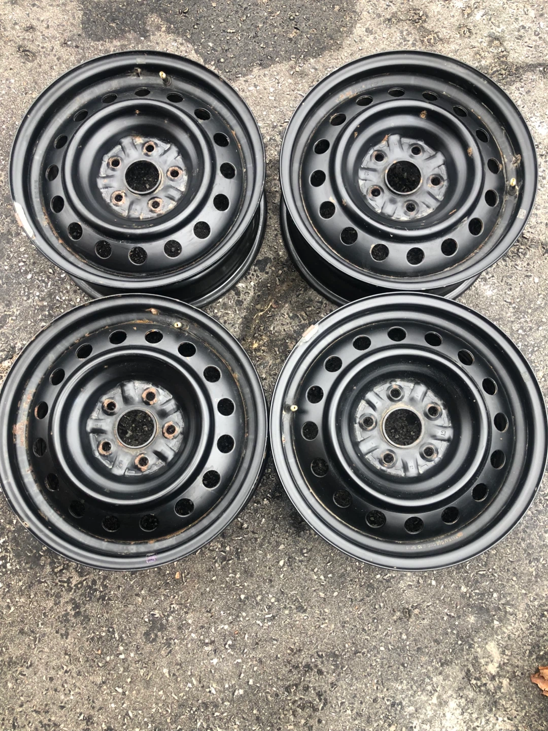 Set of 4 Black Steel Rims