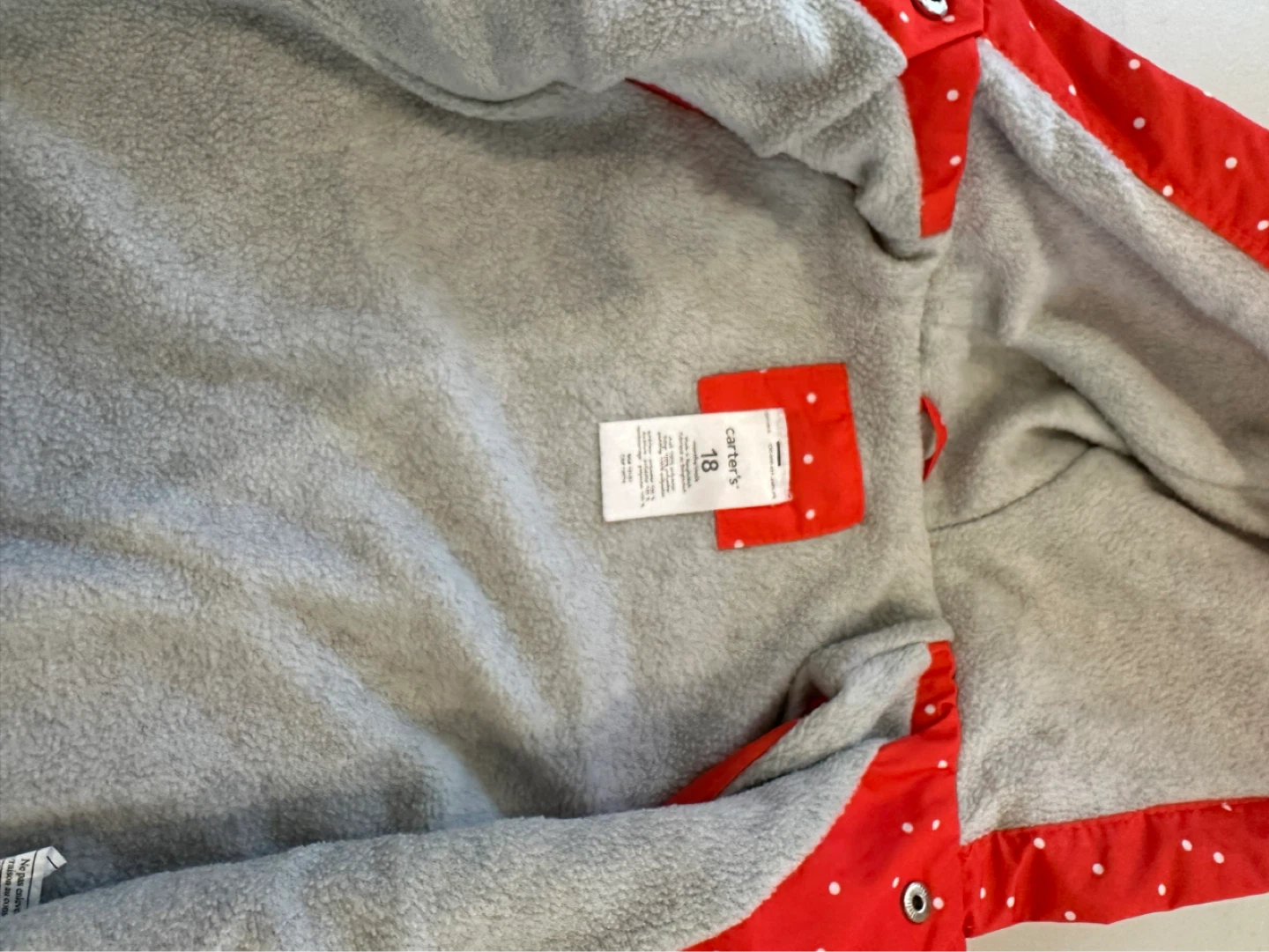 Cozy Carter’s Baby Fleece Jacket – Size 18M - photo 2