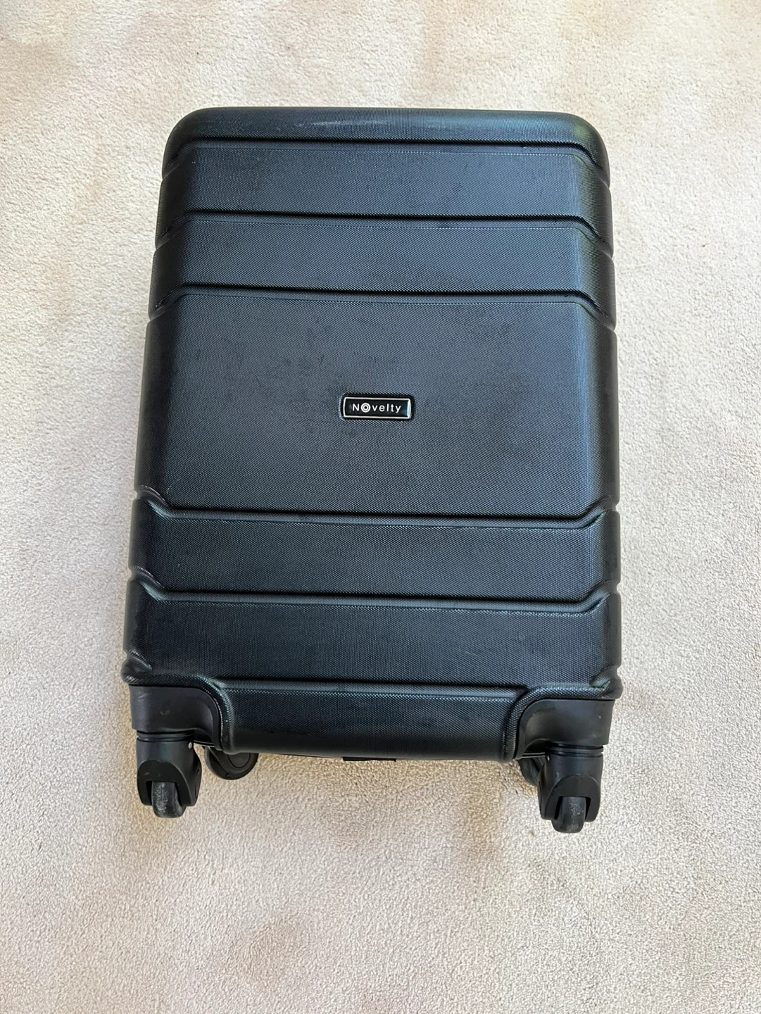 NOVELTY Black Carry-On Luggage, 19”x14”x9”