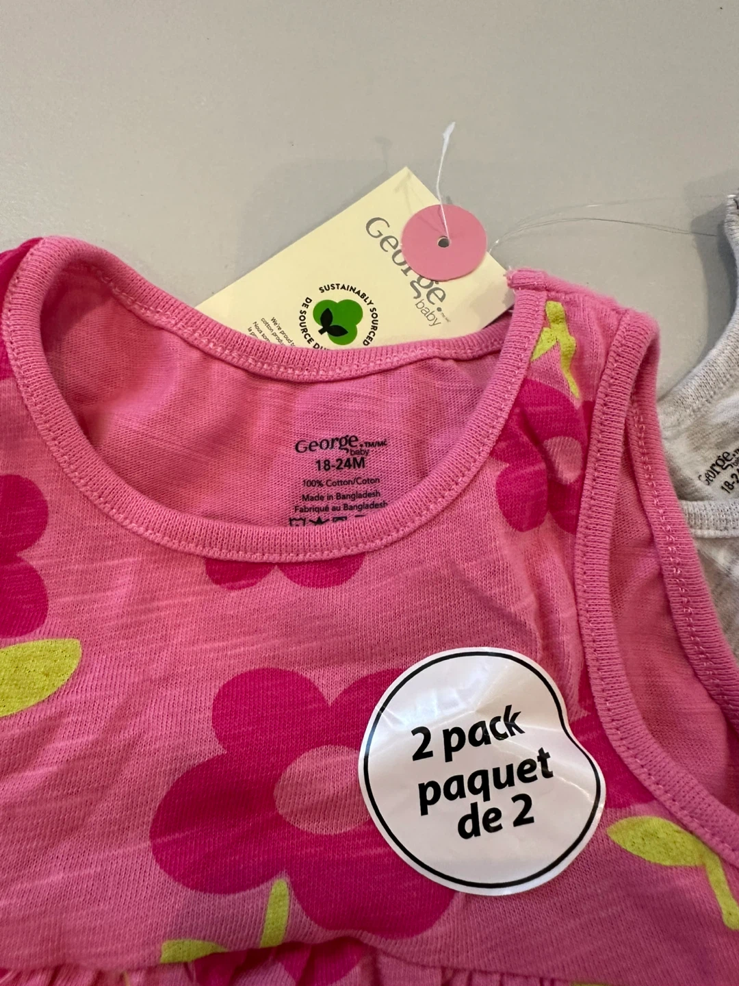 George Baby Girls' 2-Pack Dresses (18-24M) - photo 2
