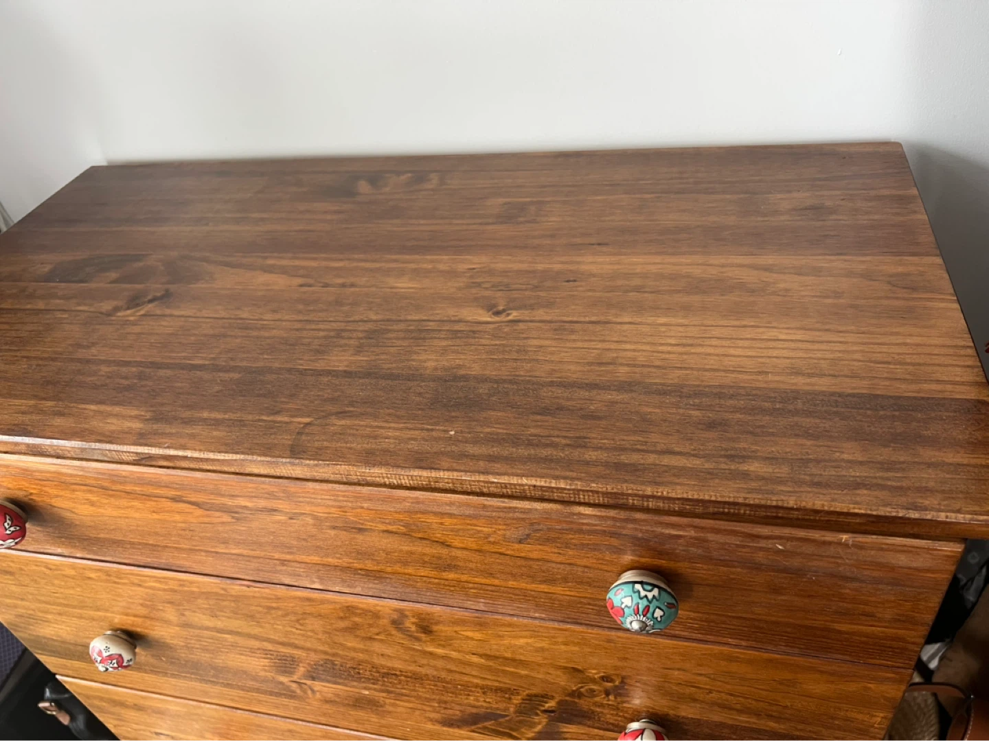 Wooden Dresser with Vintage Ceramic Knobs - photo 2