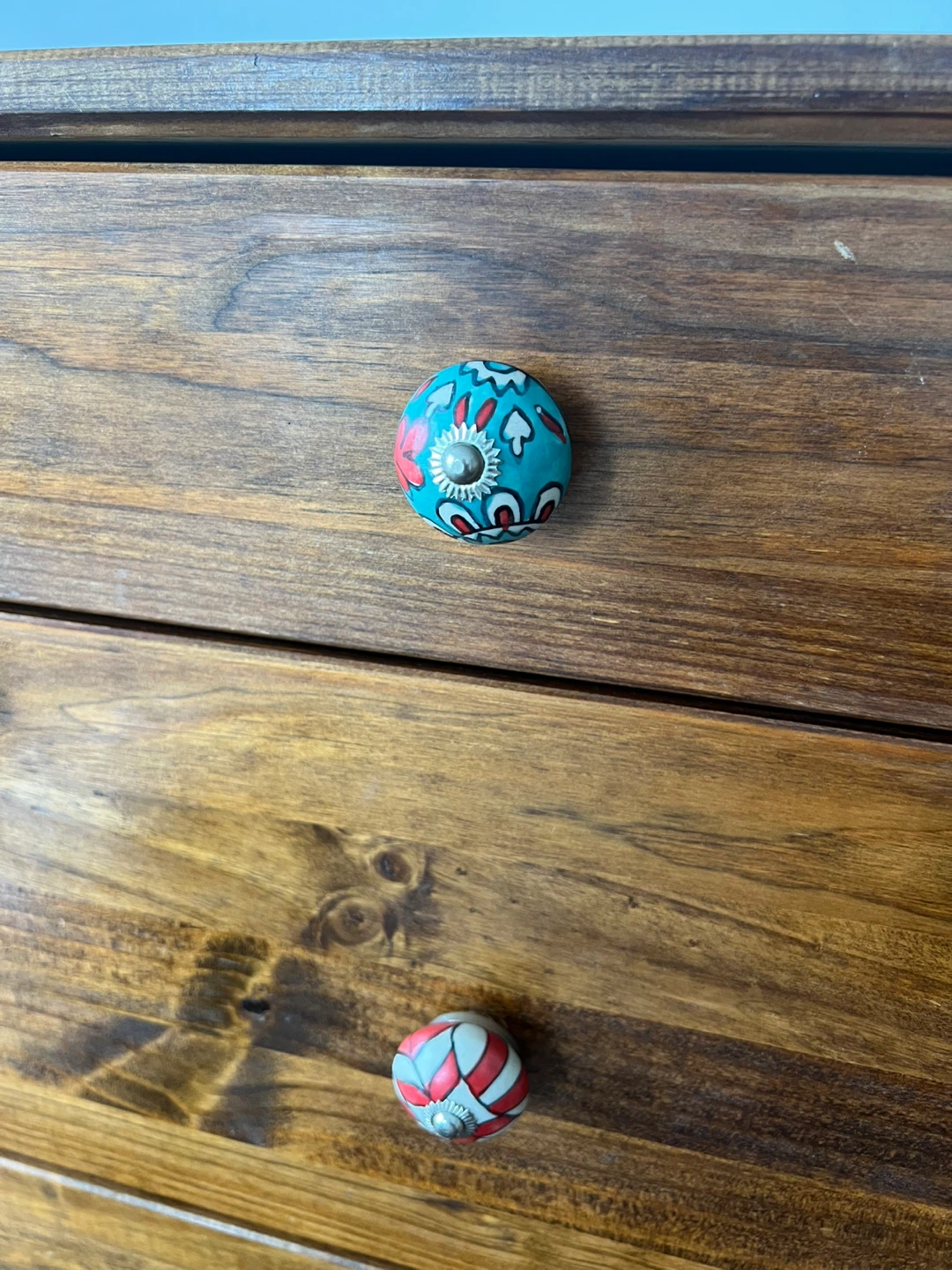 Wooden Dresser with Vintage Ceramic Knobs - photo 3