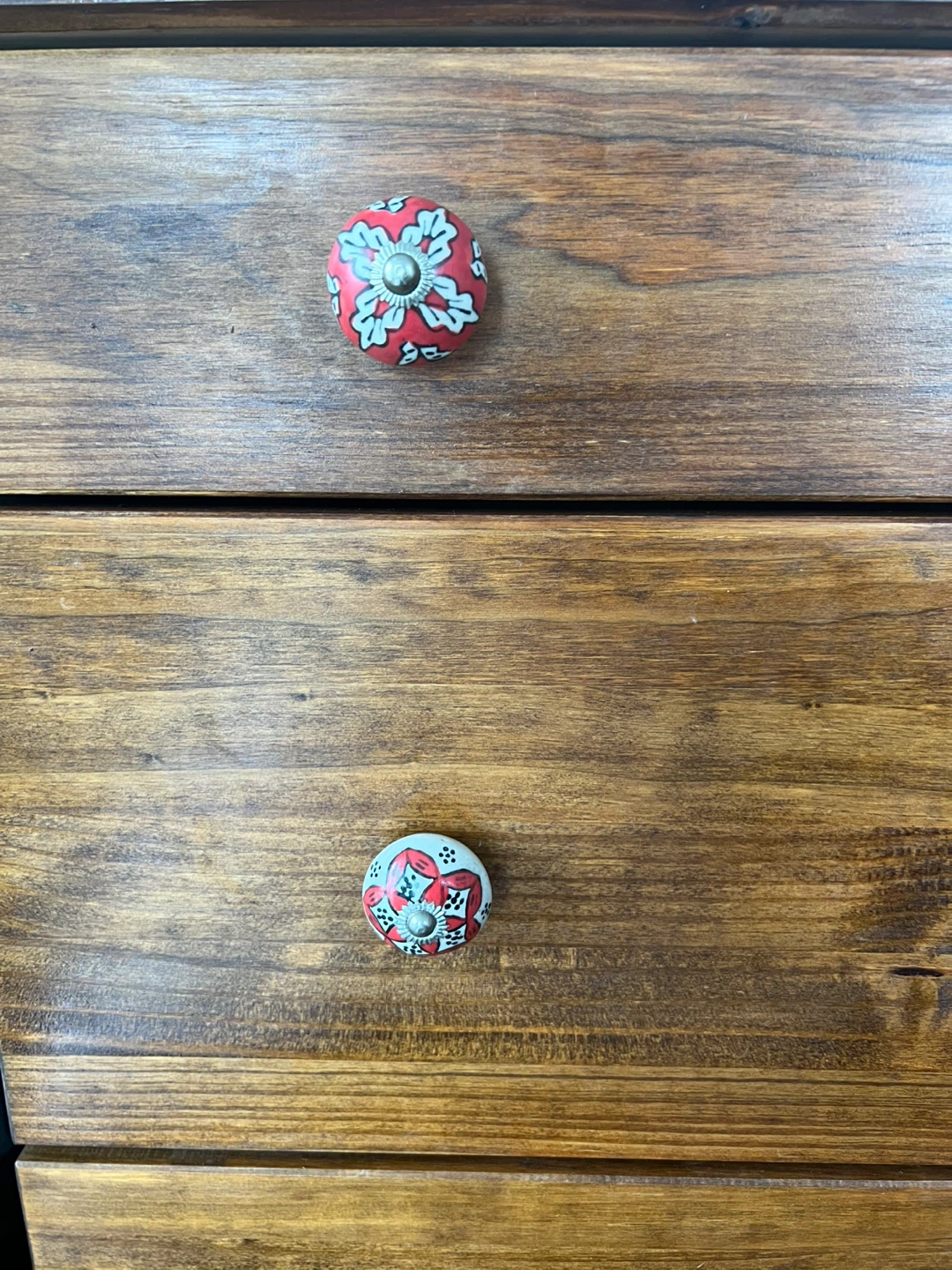 Wooden Dresser with Vintage Ceramic Knobs - photo 4