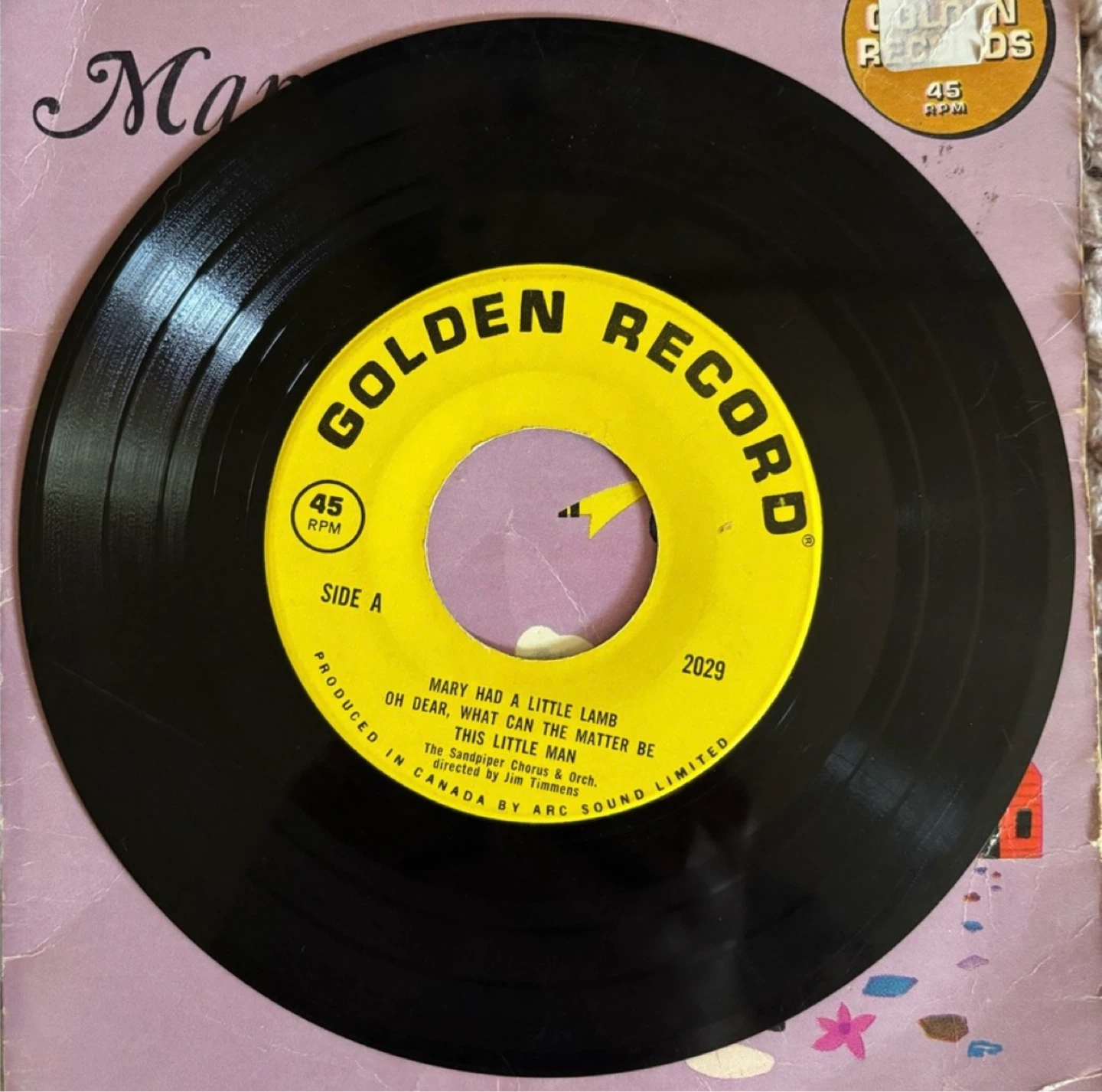 🌱Golden Record "Mary Had a Little Lamb" 45 RPM - photo 3