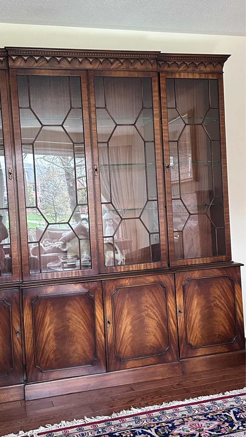 Antique Wood and Glass Display Cabinet - photo 2