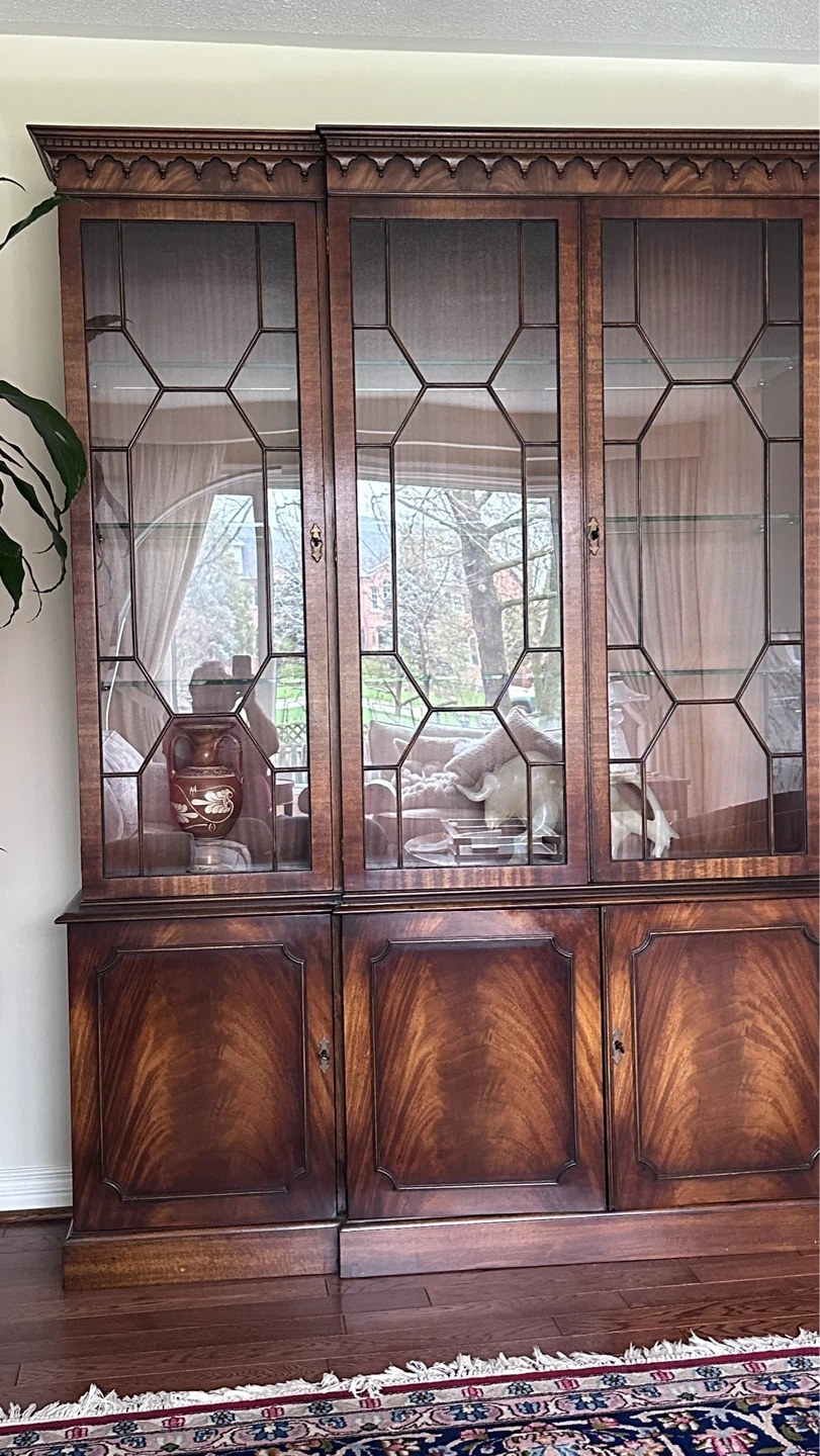 Antique Wood and Glass Display Cabinet - photo 3