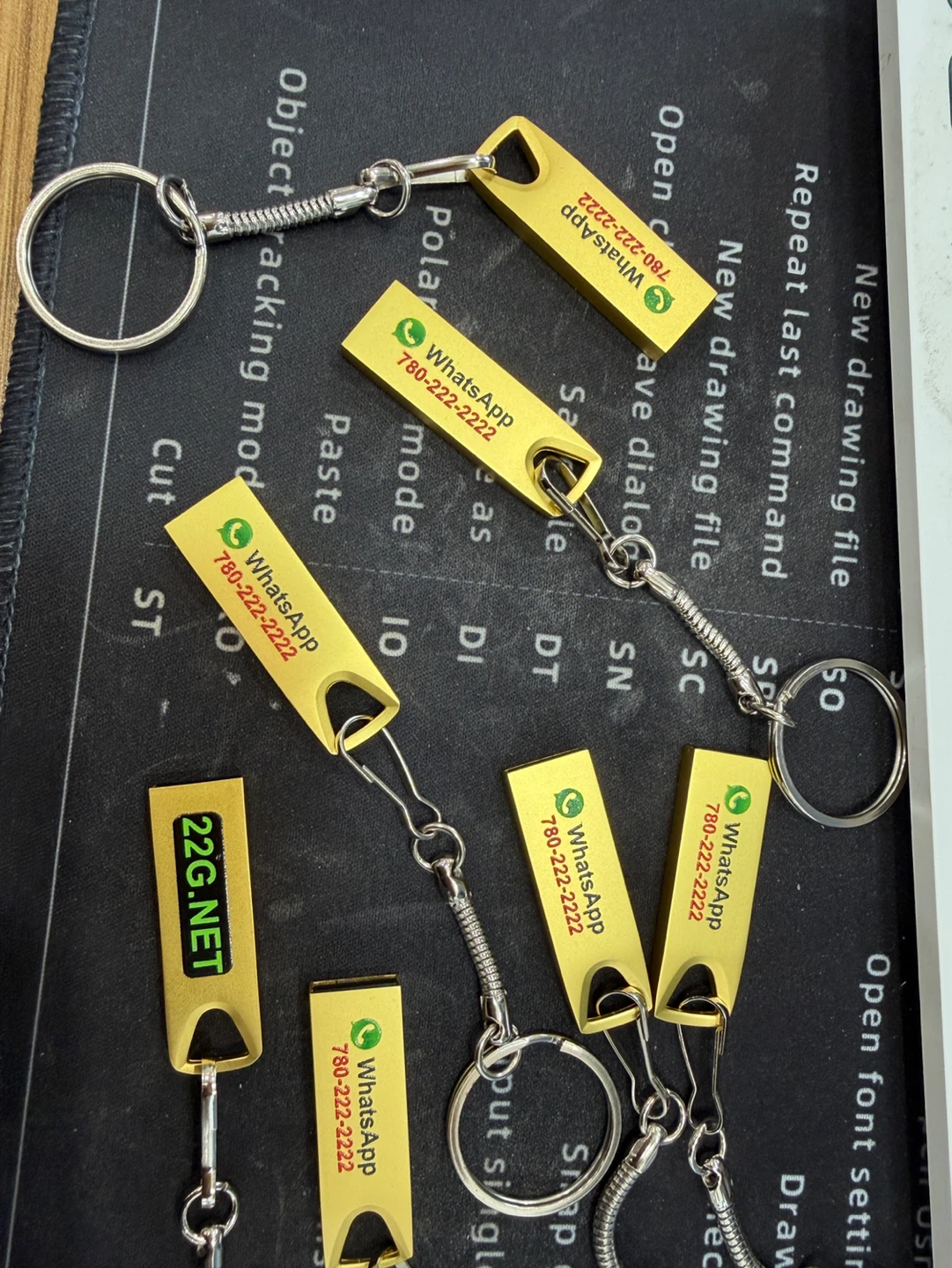 Gold USB Flash Drive Keychain -