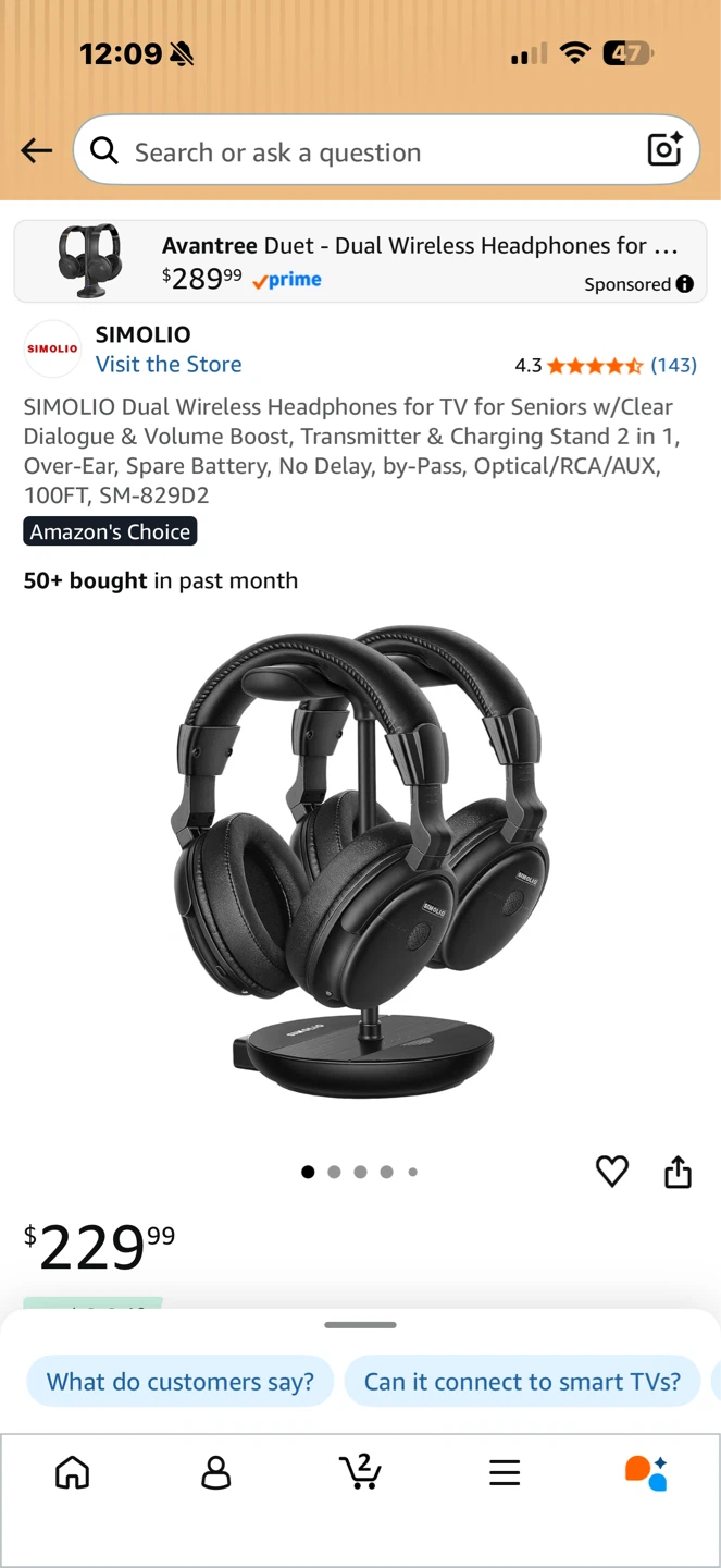 SIMOLIO Dual Wireless TV Headphones SM-829D2 - photo 5