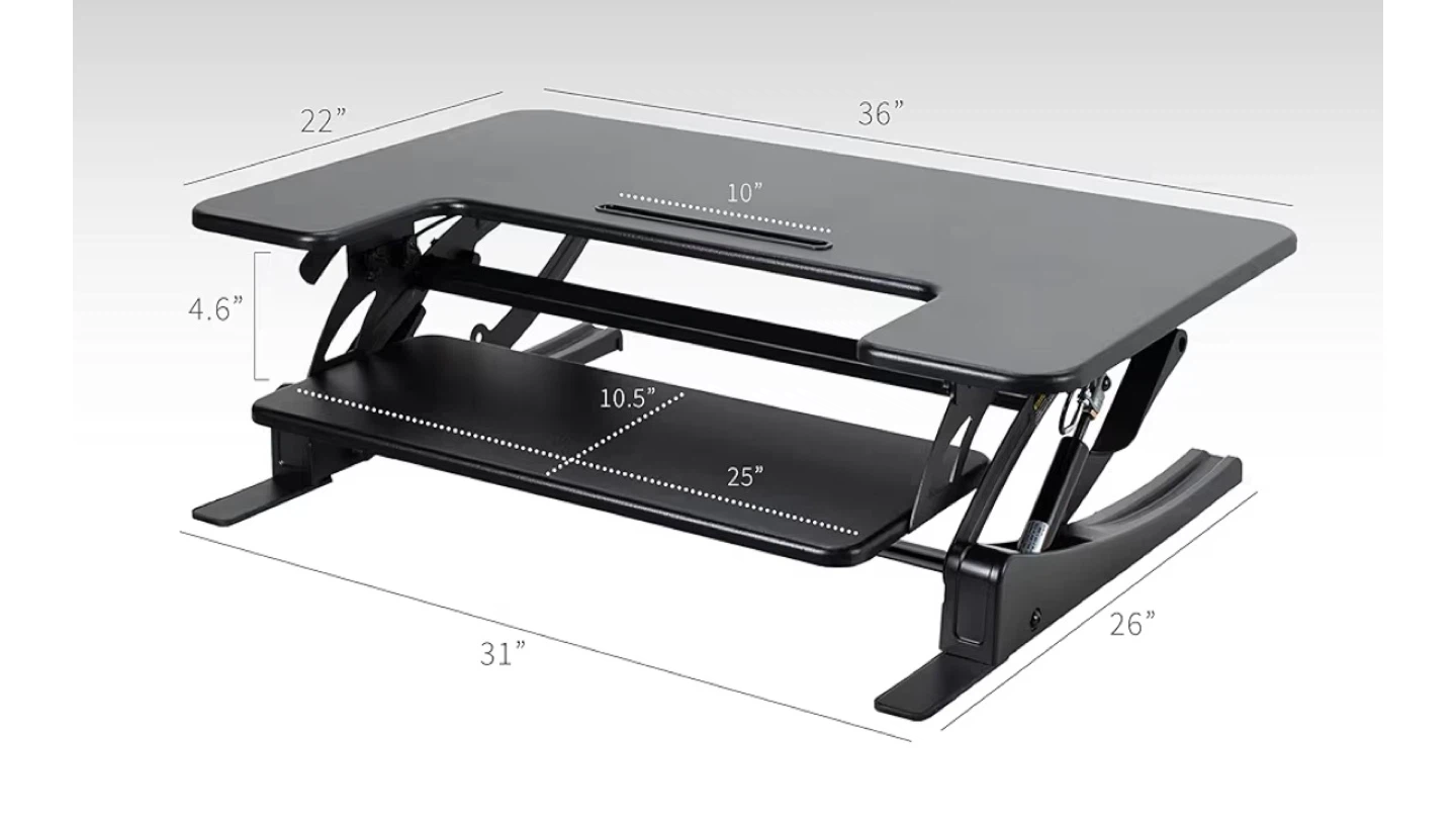 VIVO Height Adjustable Standing Desk Converter - Black - photo 3