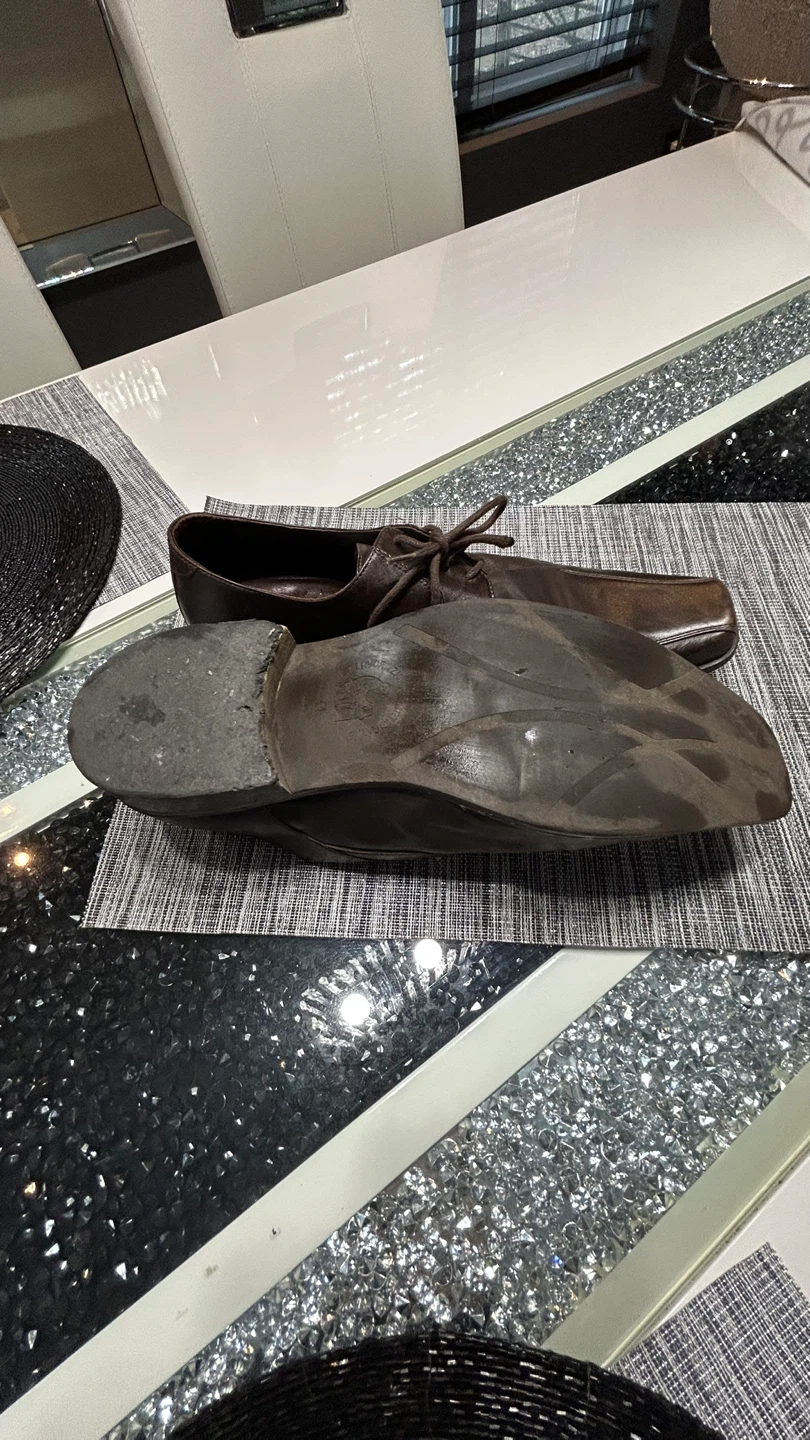 Brown Leather Lace-Up Dress Shoes - photo 3