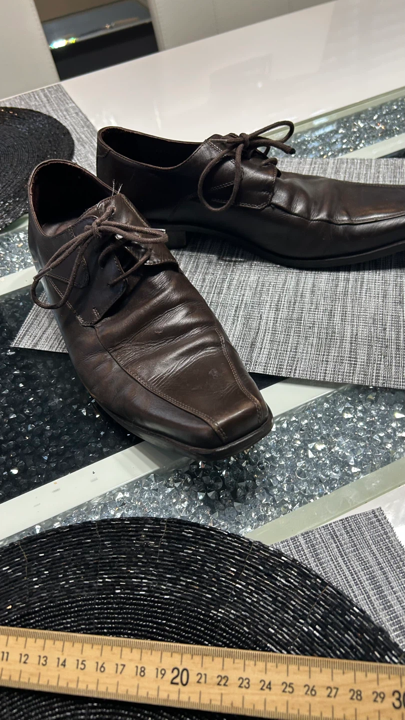 Brown Leather Lace-Up Dress Shoes - photo 2