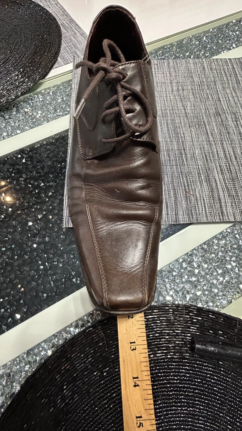 Brown Leather Lace-Up Dress Shoes - photo 4