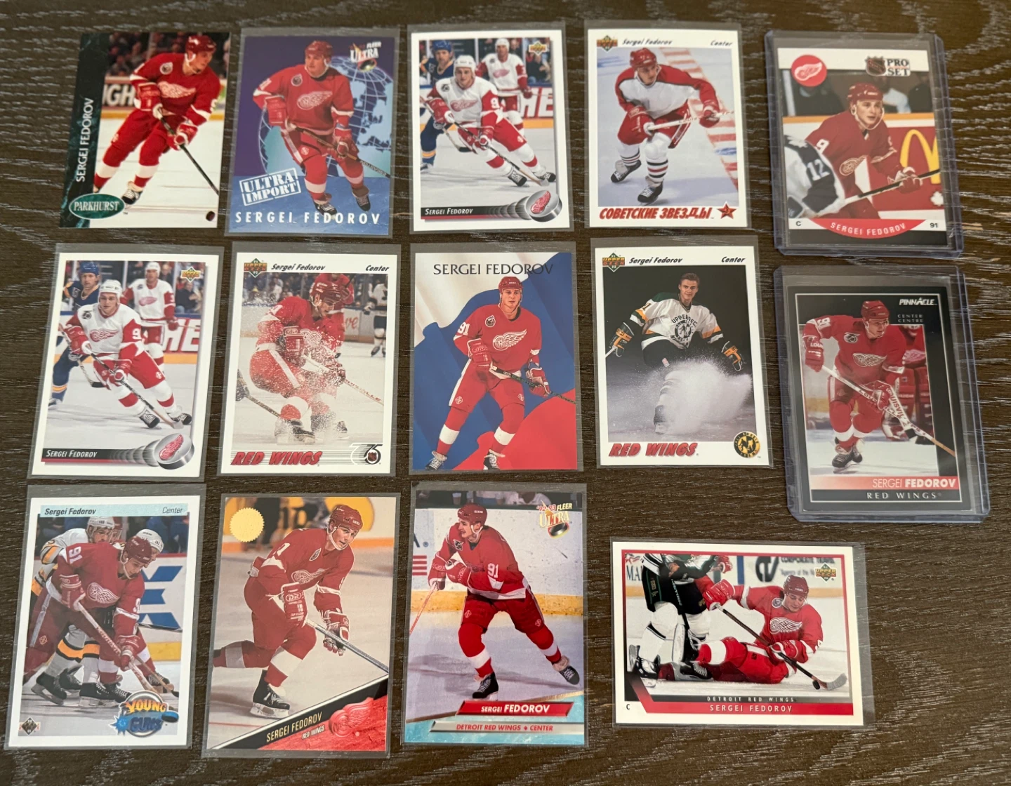 Sergei Fedorov Hockey Cards Collection- 14 Cards- YG, Etc.