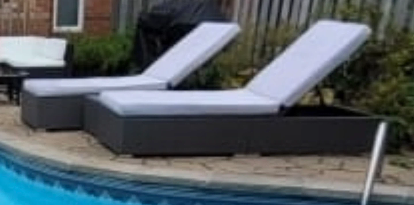 Reclining Lounge Chairs Set with Cushions and Table