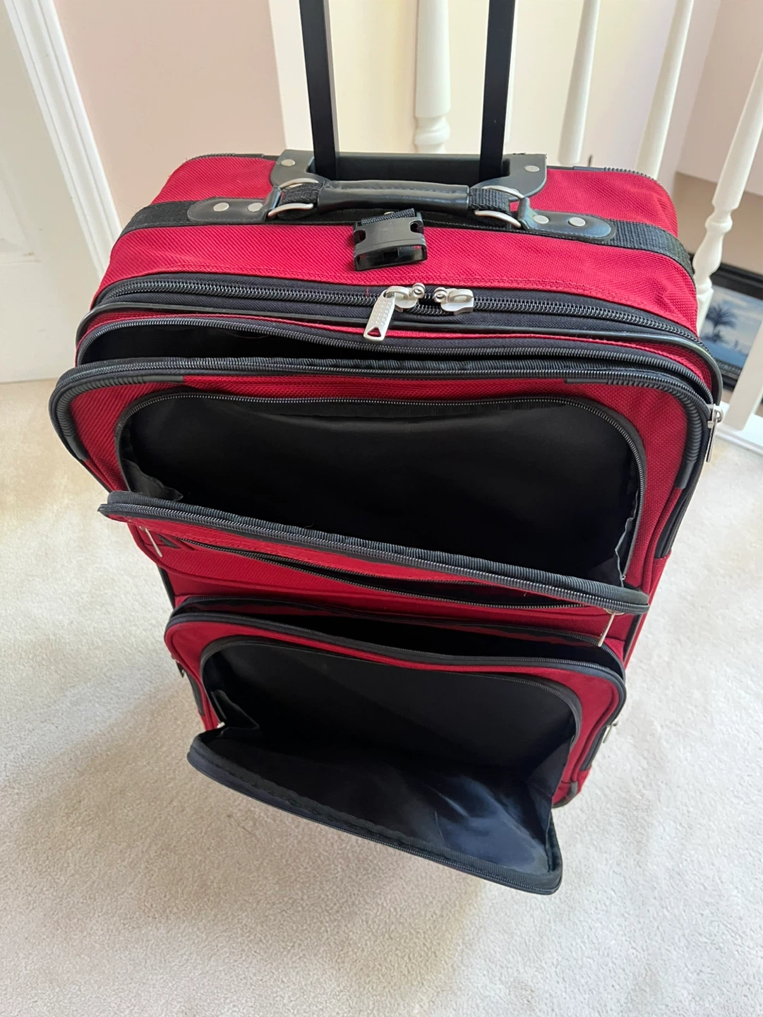 Red American Tourister Rolling Suitcase, 24”x16”x9” - photo 3