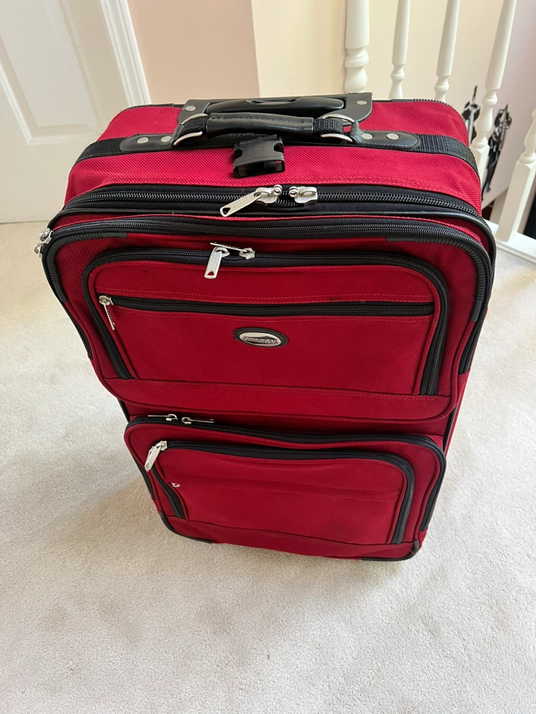 Red American Tourister Rolling Suitcase, 24”x16”x9” - photo 4