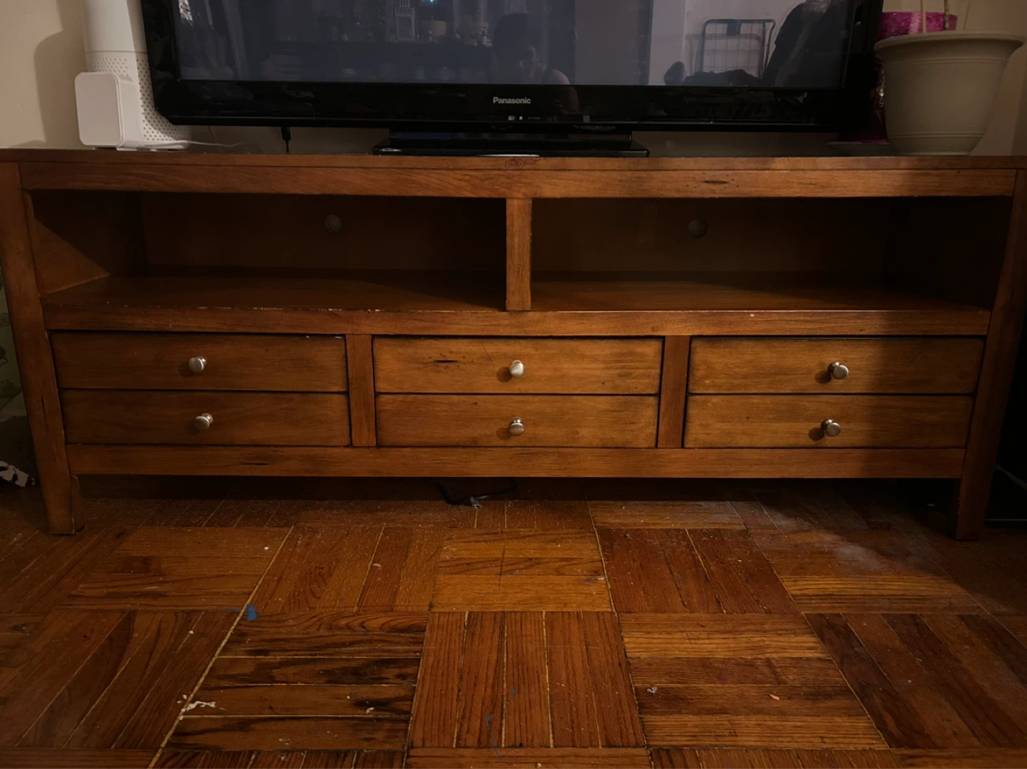 Wooden TV Stand with Drawers - photo 2