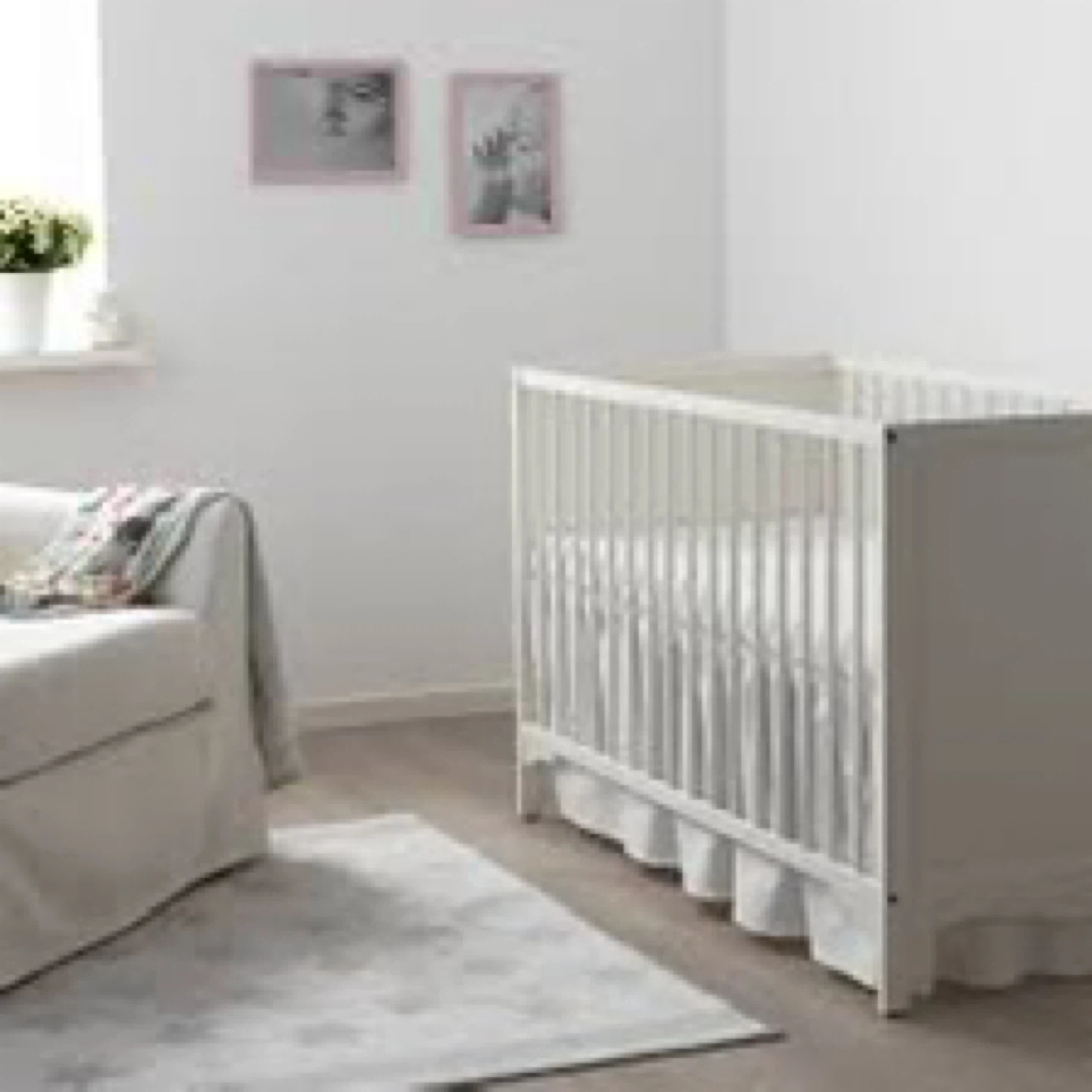 IKEA Solgul cot and Naturepedic Lullaby Earth crib mattress