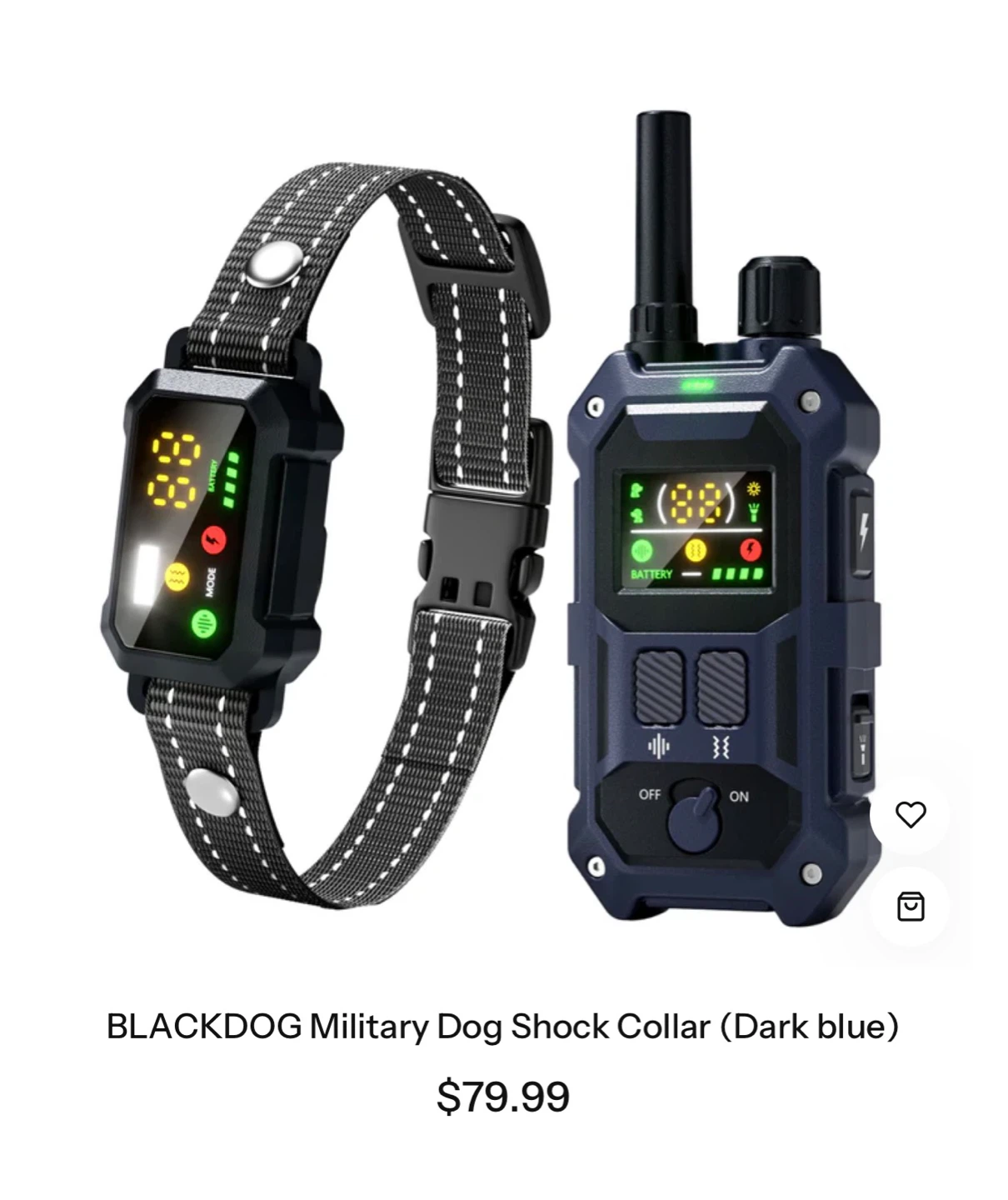 BLACKDOG Military Dog Shock Collar - Dark Blue