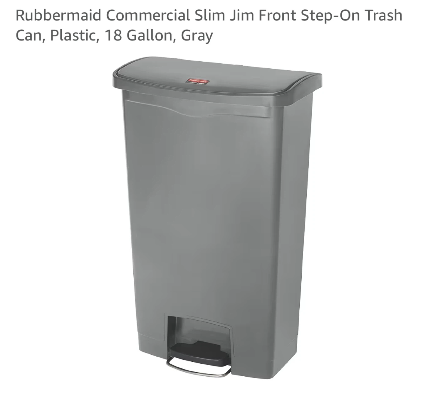 Rubbermaid Slim Jim 18 Gallon Step-On Trash Can BNIB