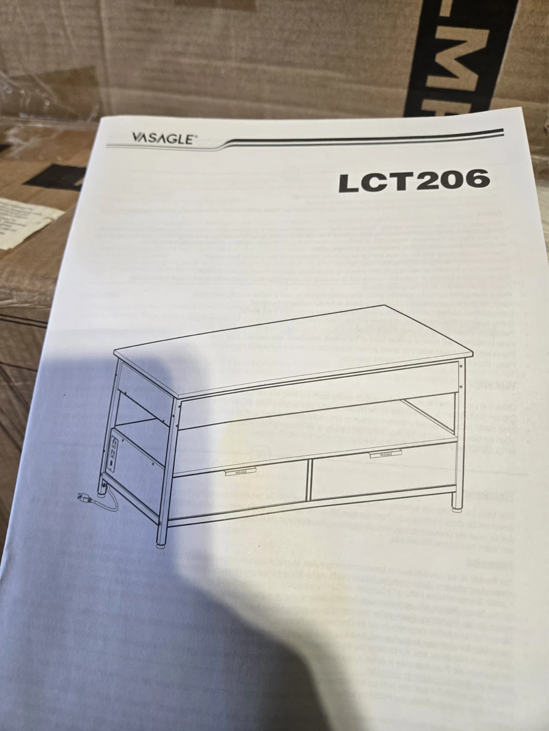 Lift Top Coffee Table with charging outlet - photo 5