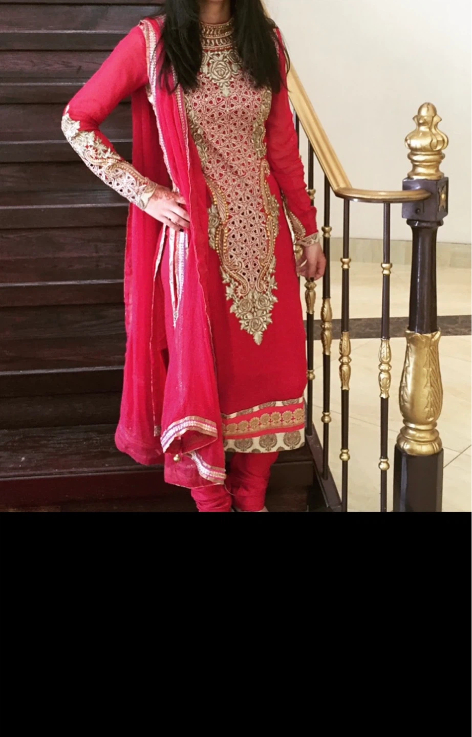 Punjabi suit red colour