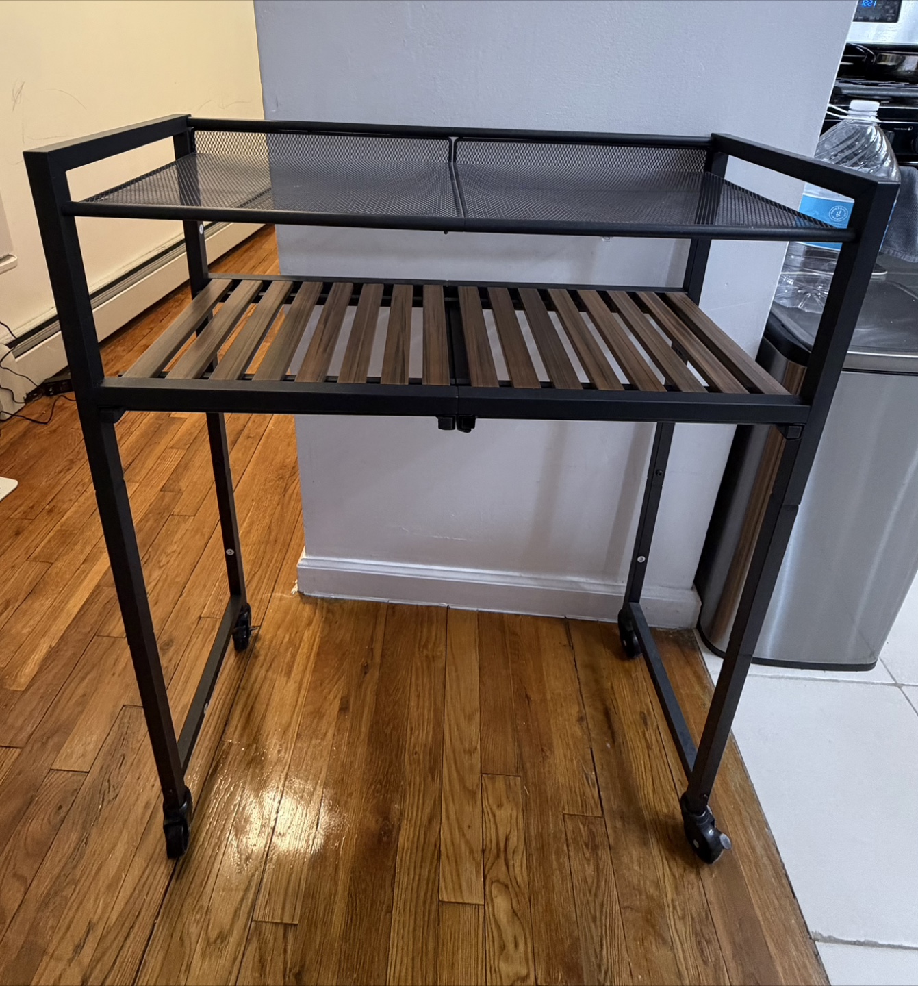Rolling Laundry Sorter with 2 Baskets and Shelf - photo 2
