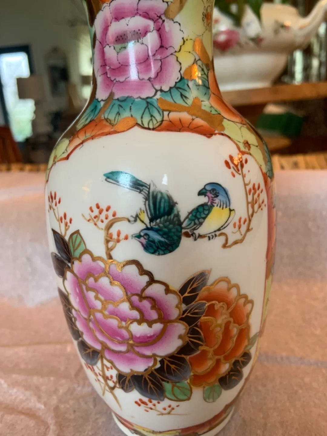 Decorative Chinese Porcelain Vase with Floral and Bird Design - photo 2