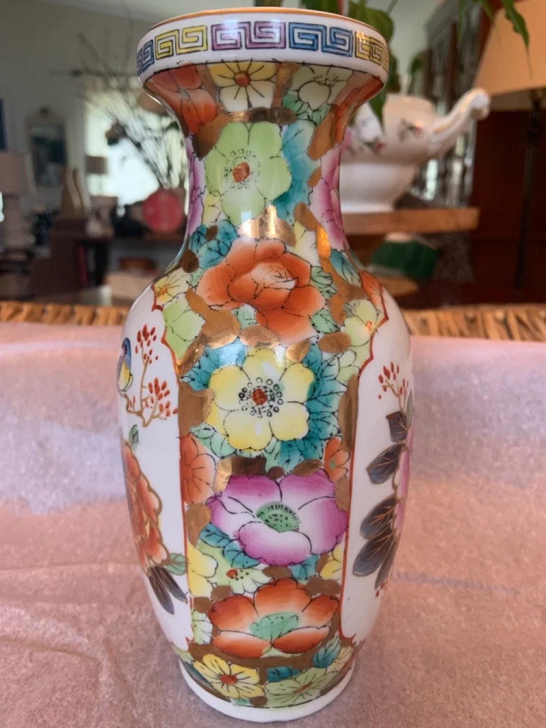 Decorative Chinese Porcelain Vase with Floral and Bird Design - photo 4