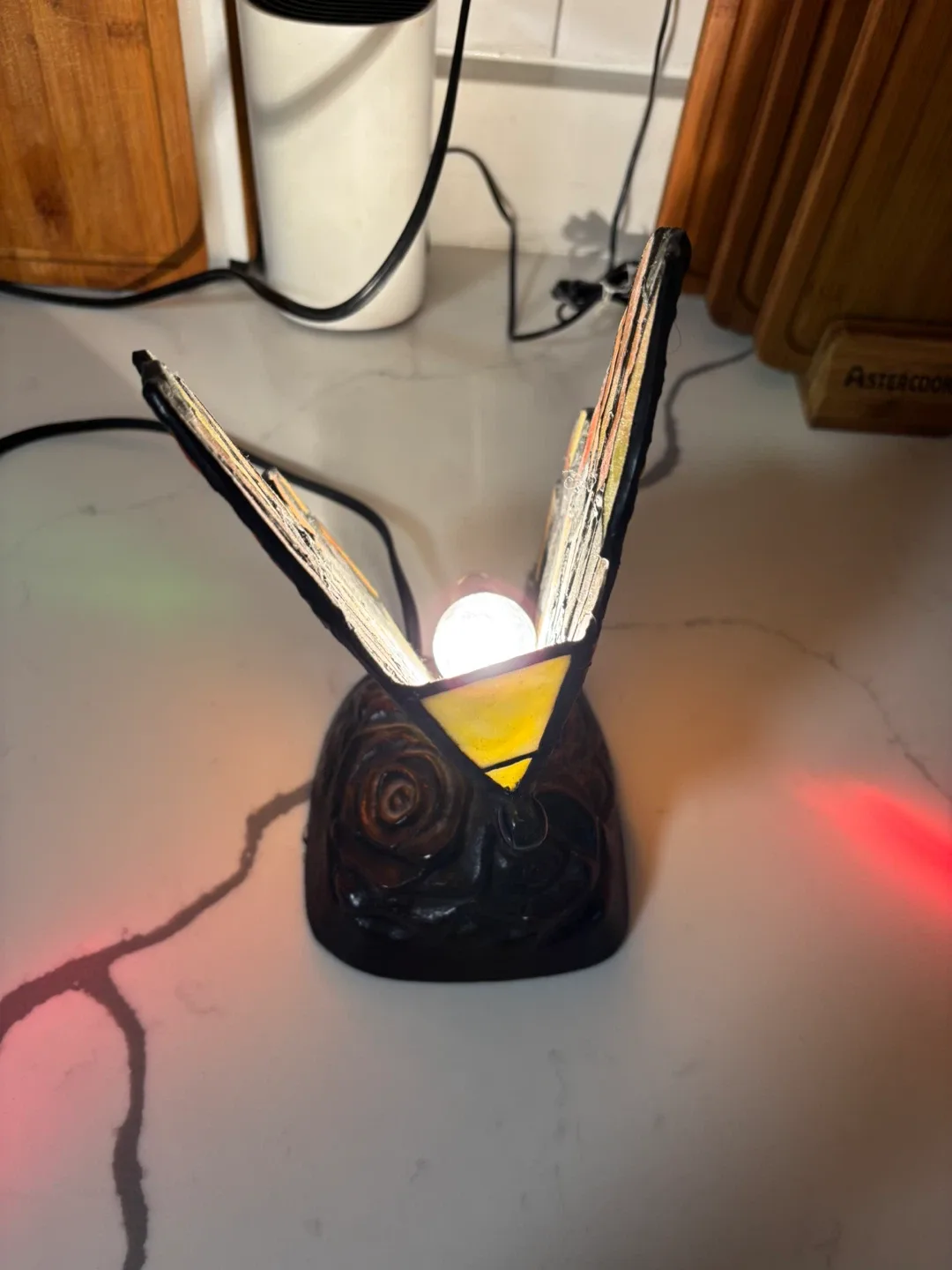 Stained Glass Butterfly Accent Lamp - photo 4