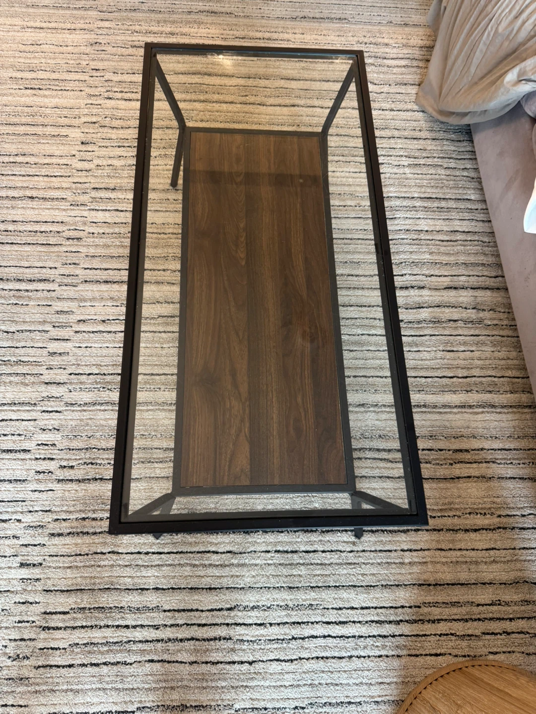 Glass and wooden coffee table - photo 3