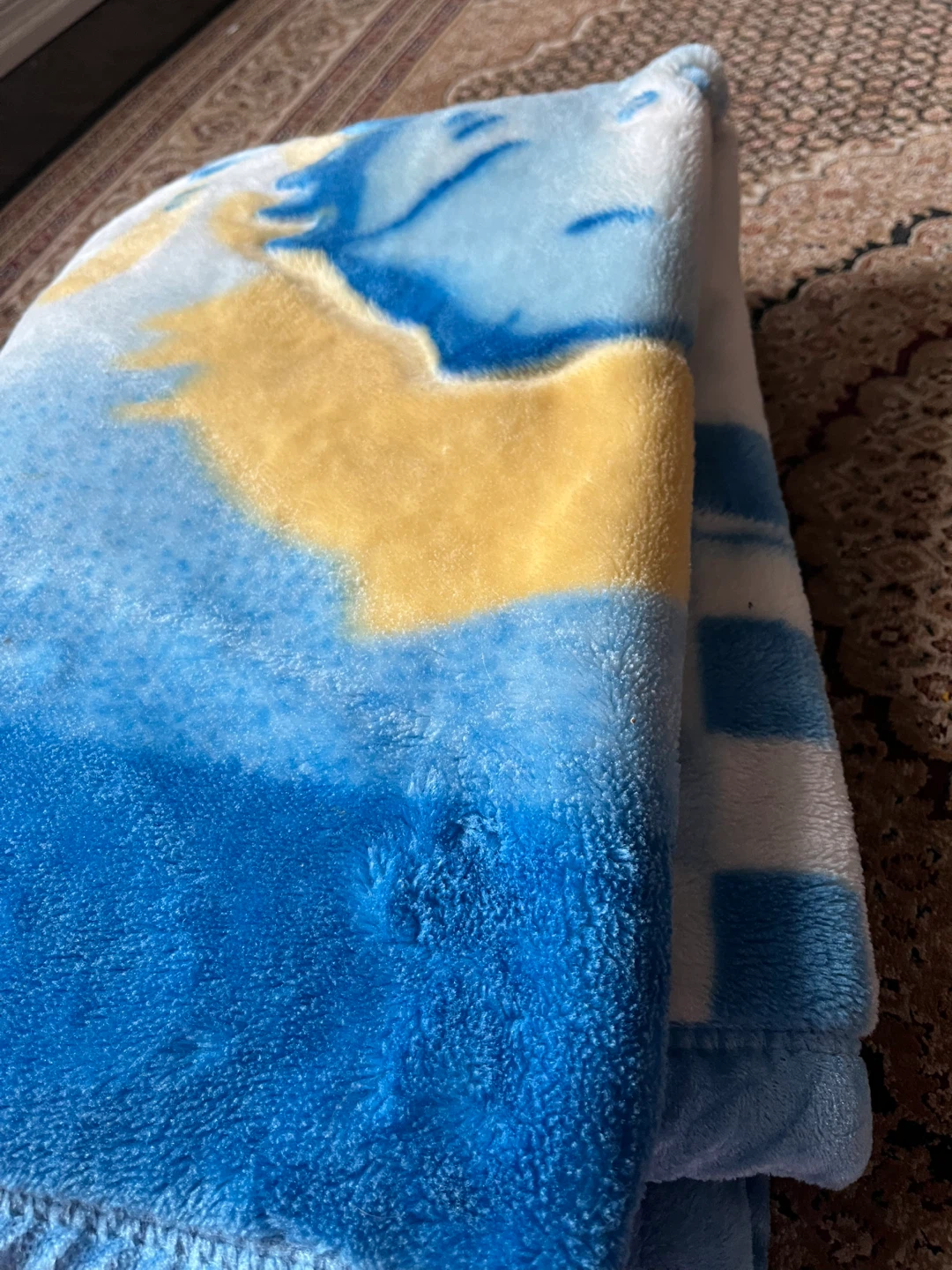 Blue Fleece Blanket with Cartoon Animals - photo 4