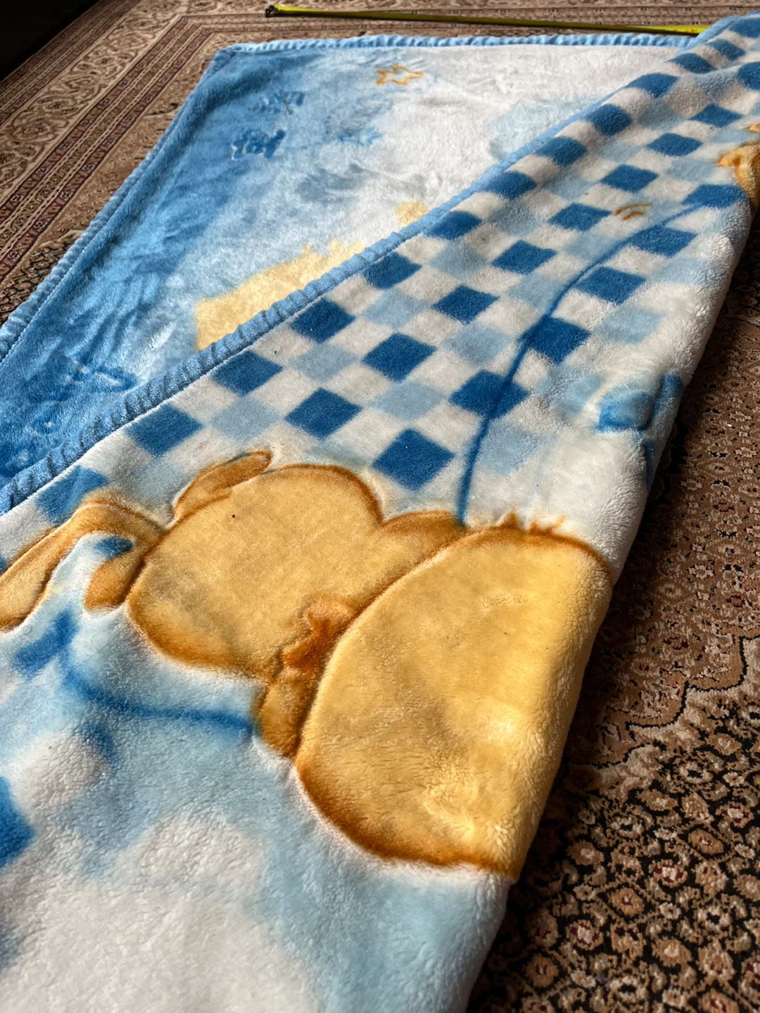 Blue Fleece Blanket with Cartoon Animals - photo 2