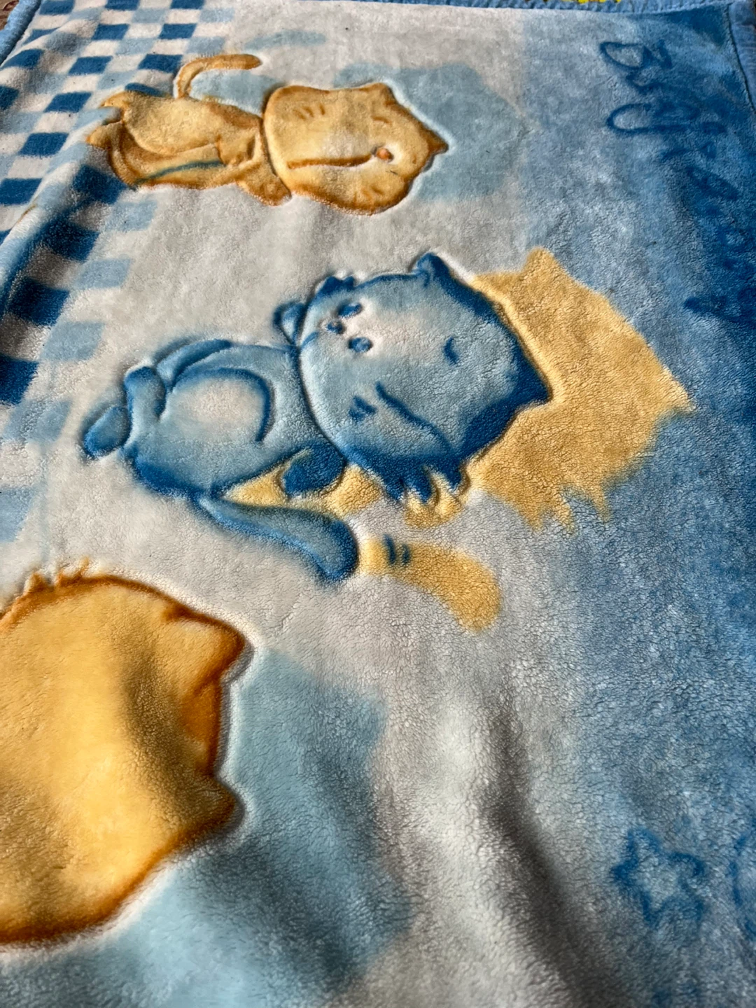 Blue Fleece Blanket with Cartoon Animals - photo 3