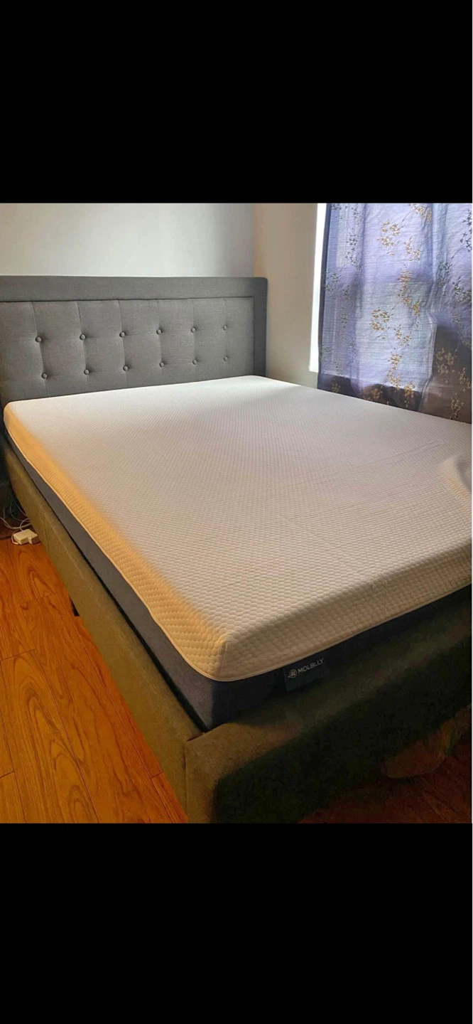 Molblly Queen Size Mattress with Upholstered Bed Frame
