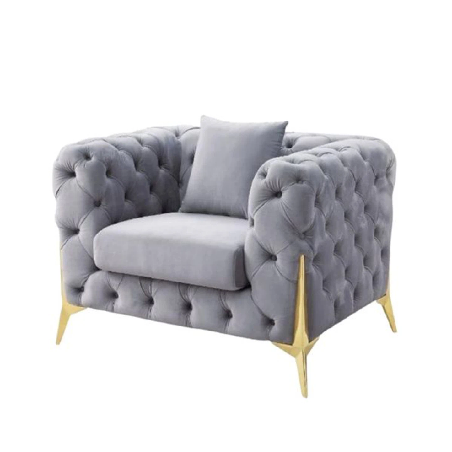 Velvet Chesterfield Sofa Set - photo 5